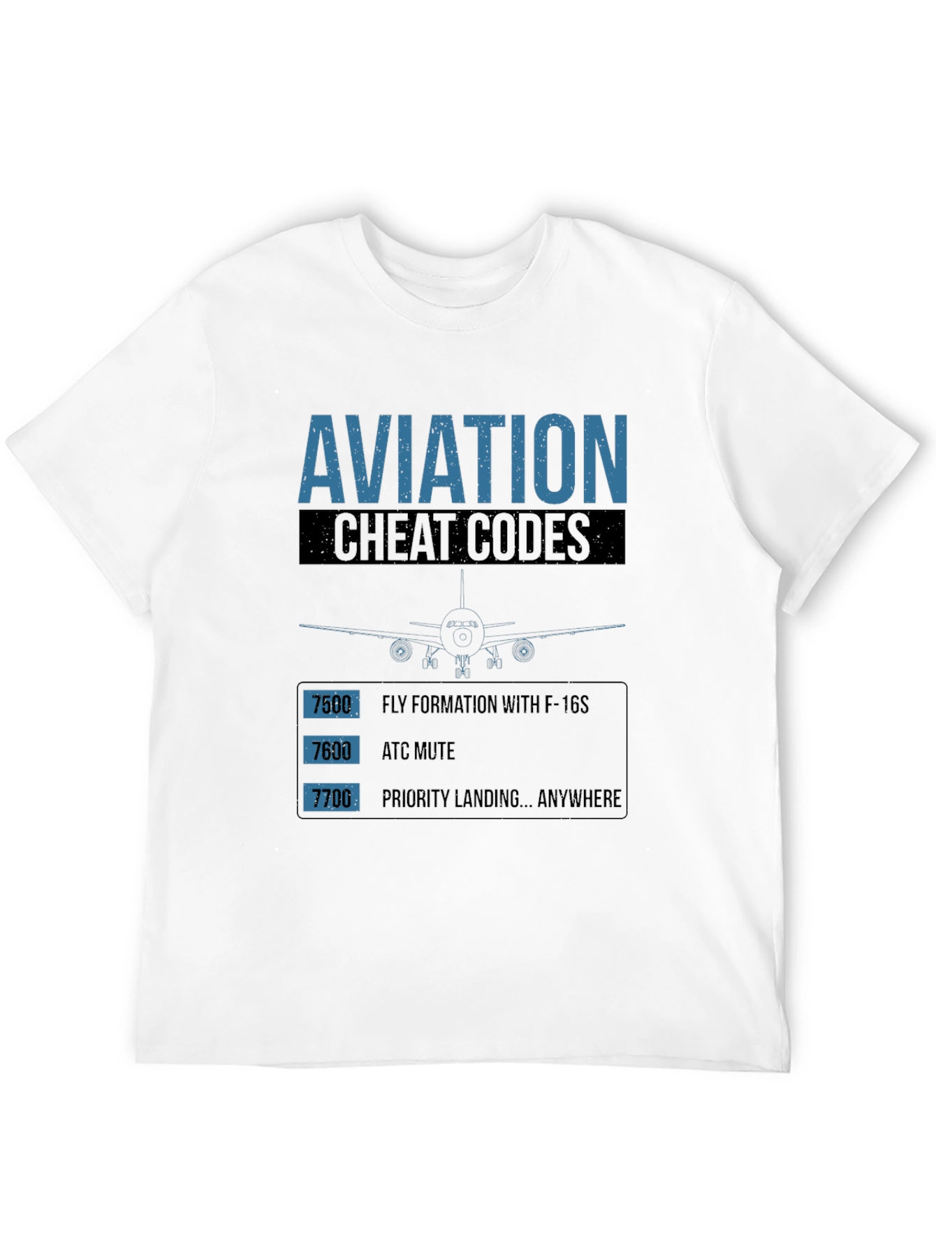 Aviation Cheat Codes T-Shirt - Pilot Humor Tee