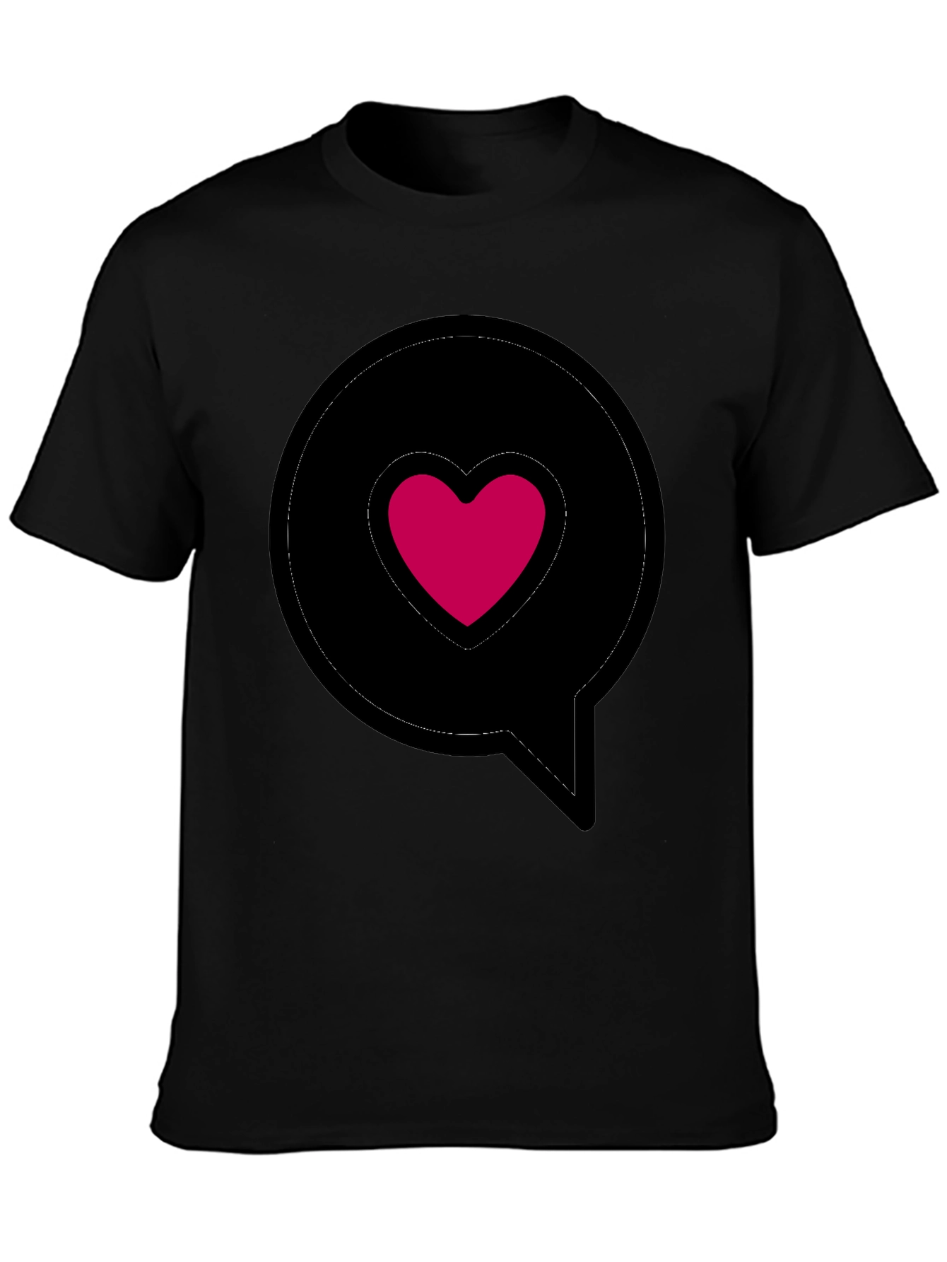 Heart in Speech Bubble Black T-Shirt