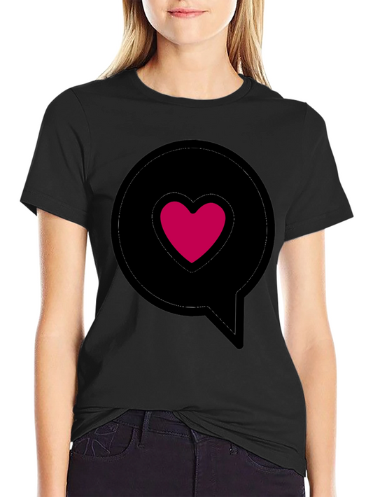 Heart in Speech Bubble Black T-Shirt