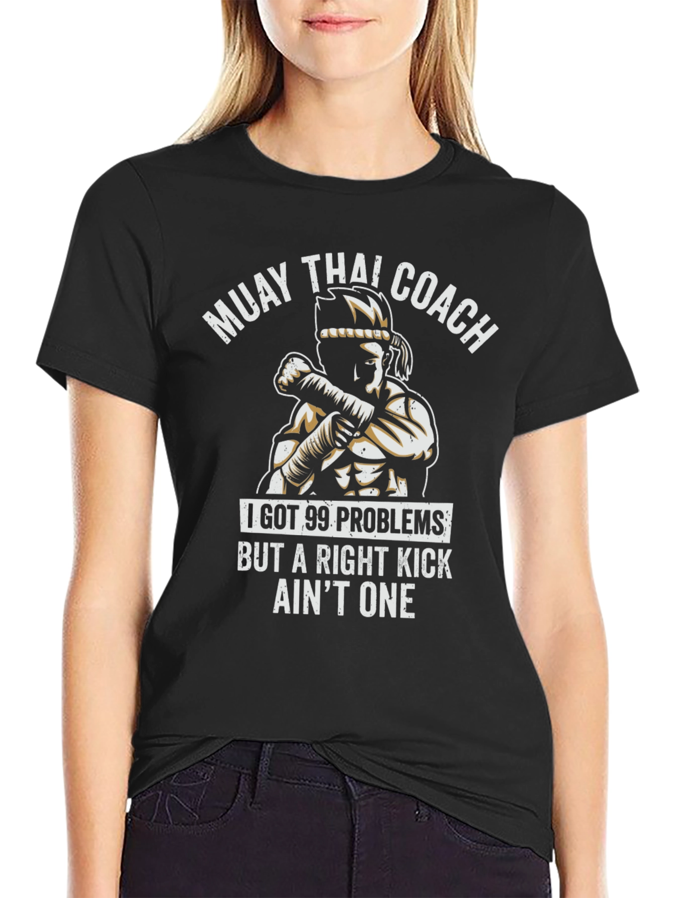 Muay Thai Coach T-Shirt - Right Kick Design