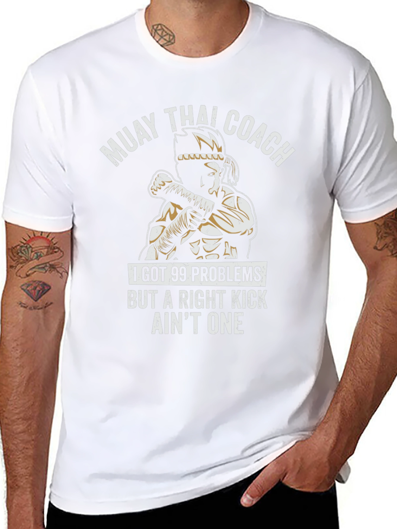 Muay Thai Coach T-Shirt - Right Kick Design
