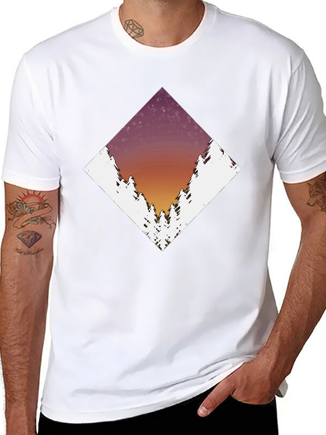 Diamond Forest Graphic Tee - Black