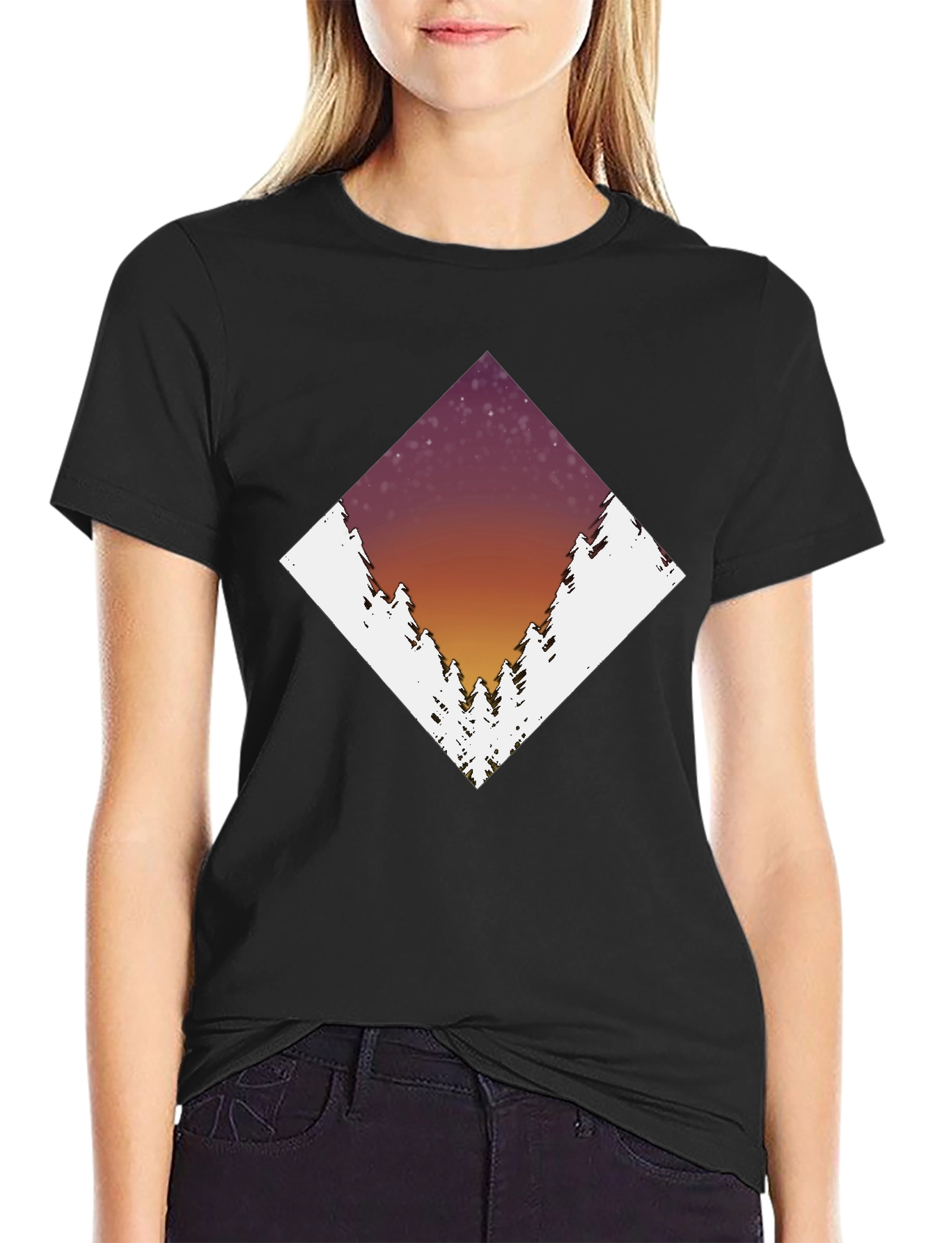Diamond Forest Graphic Tee - Black