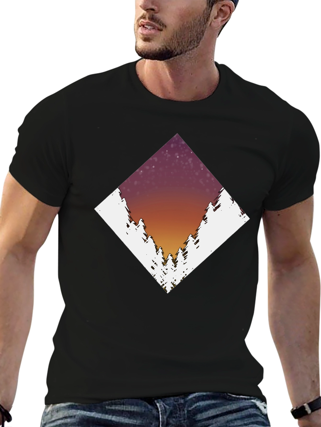 Diamond Forest Graphic Tee - Black