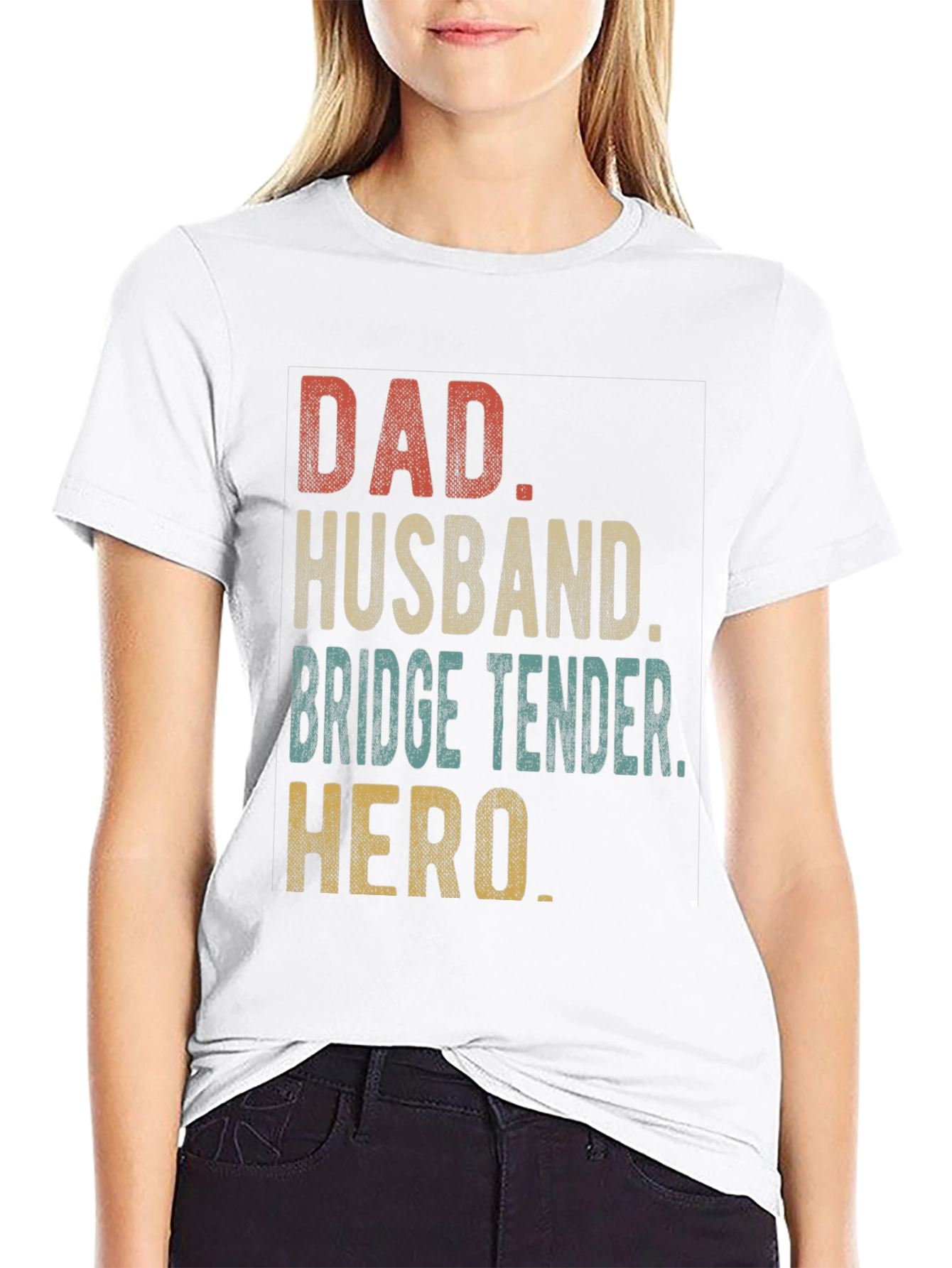 Dad Husband Bridge Tender Hero Black T-Shirt