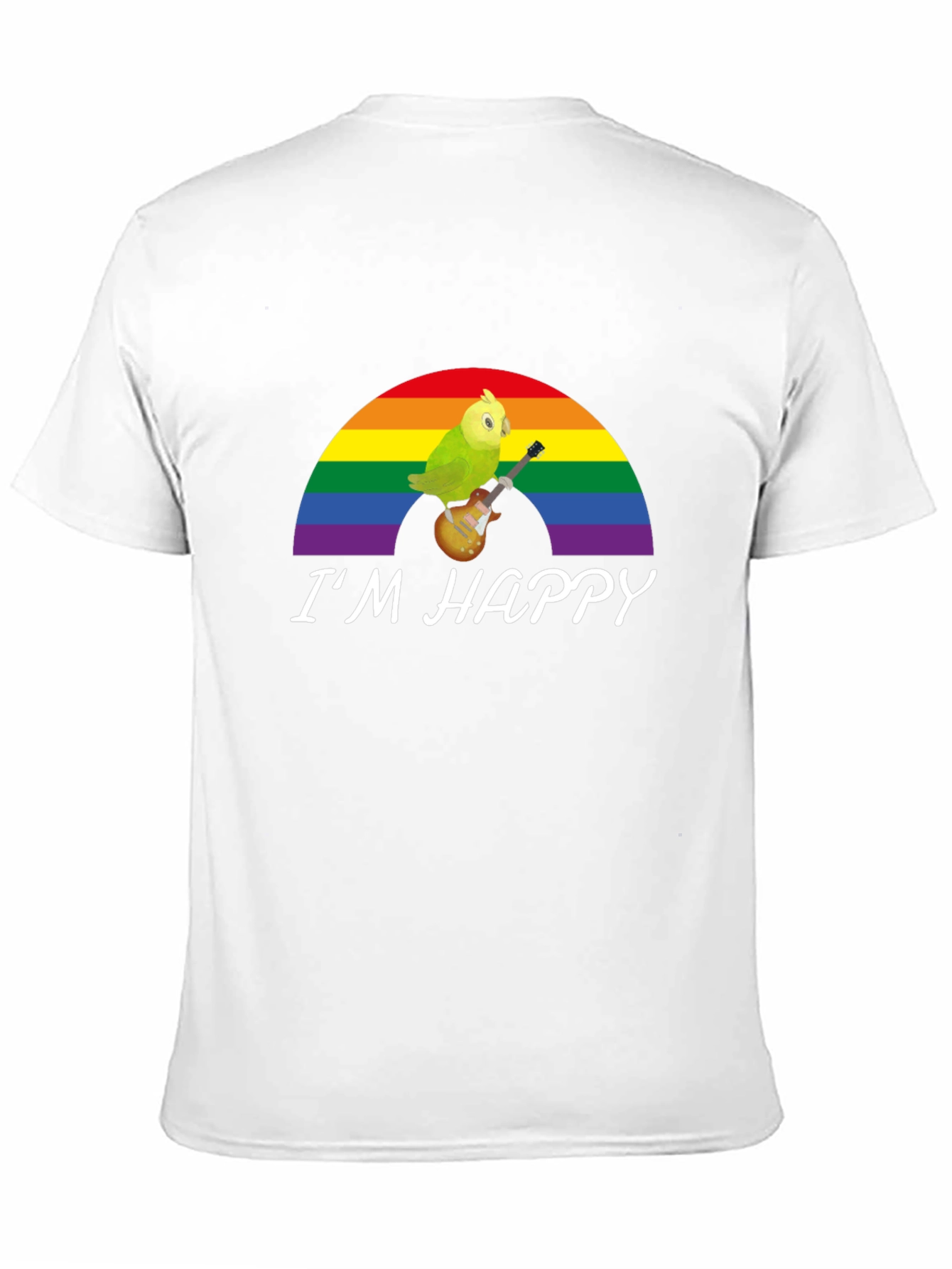 Im Happy Bird Guitar Rainbow Pride T-Shirt