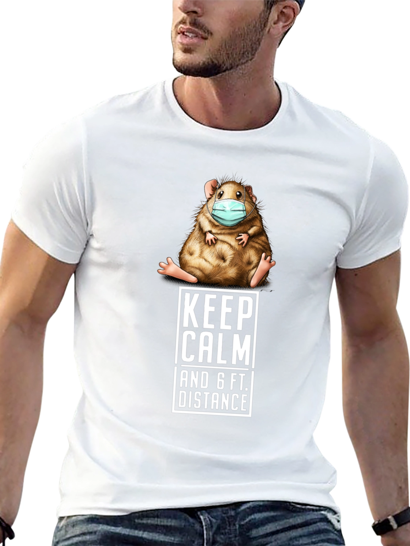 Keep Calm Guinea Pig T-Shirt Social Distance Tee