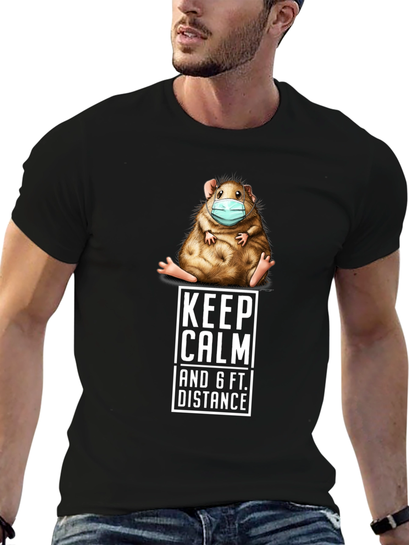 Keep Calm Guinea Pig T-Shirt Social Distance Tee
