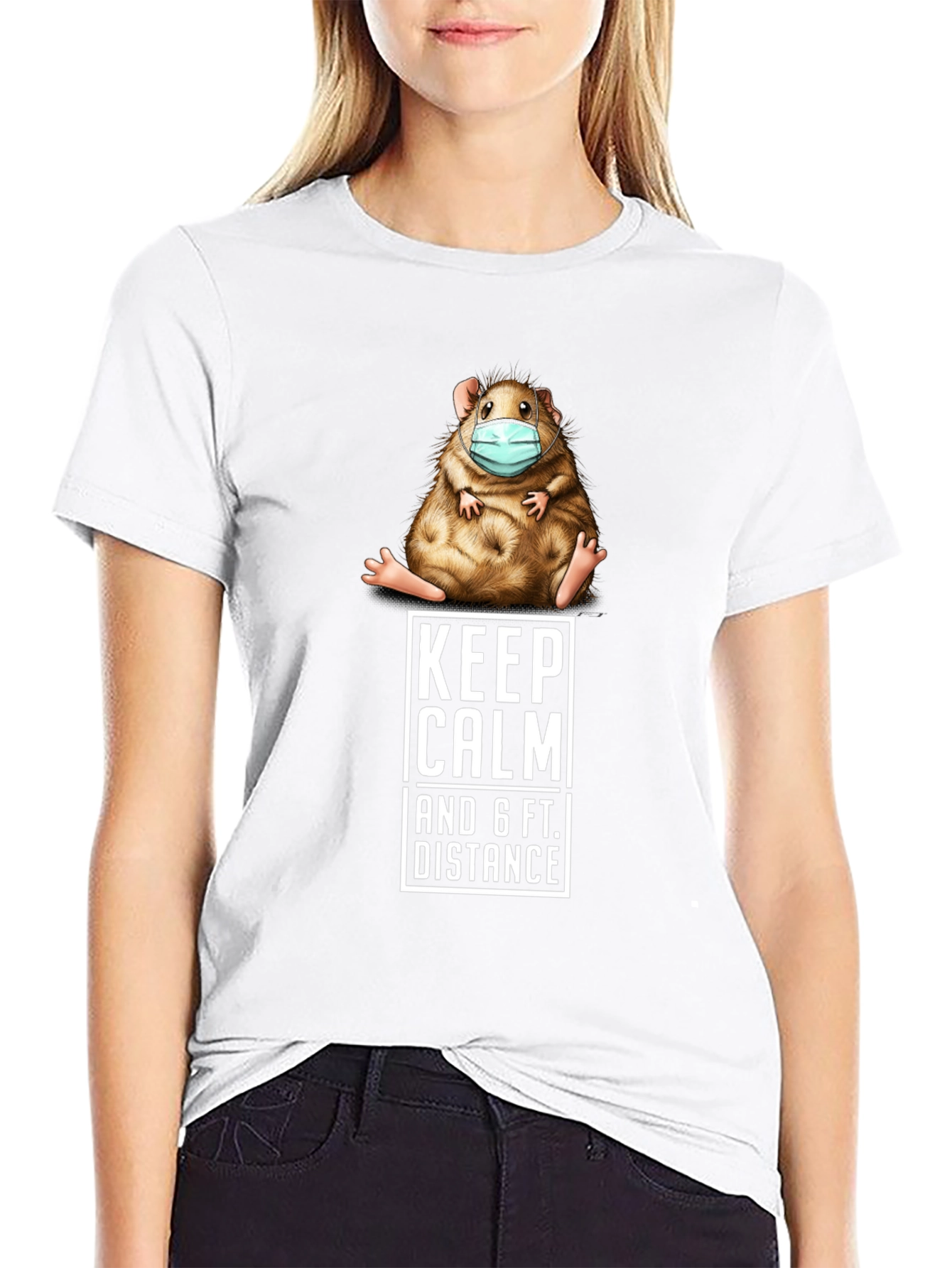 Keep Calm Guinea Pig T-Shirt Social Distance Tee