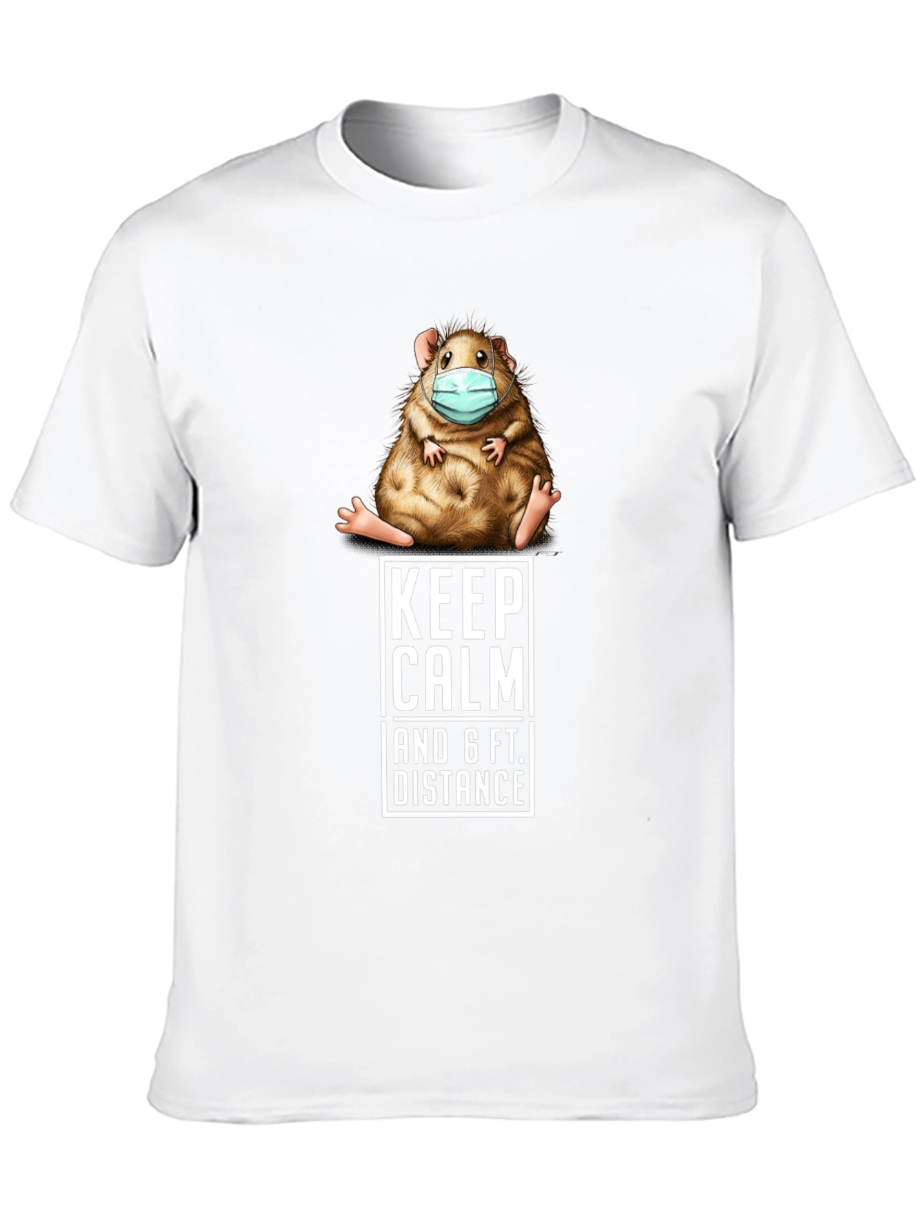 Keep Calm Guinea Pig T-Shirt Social Distance Tee