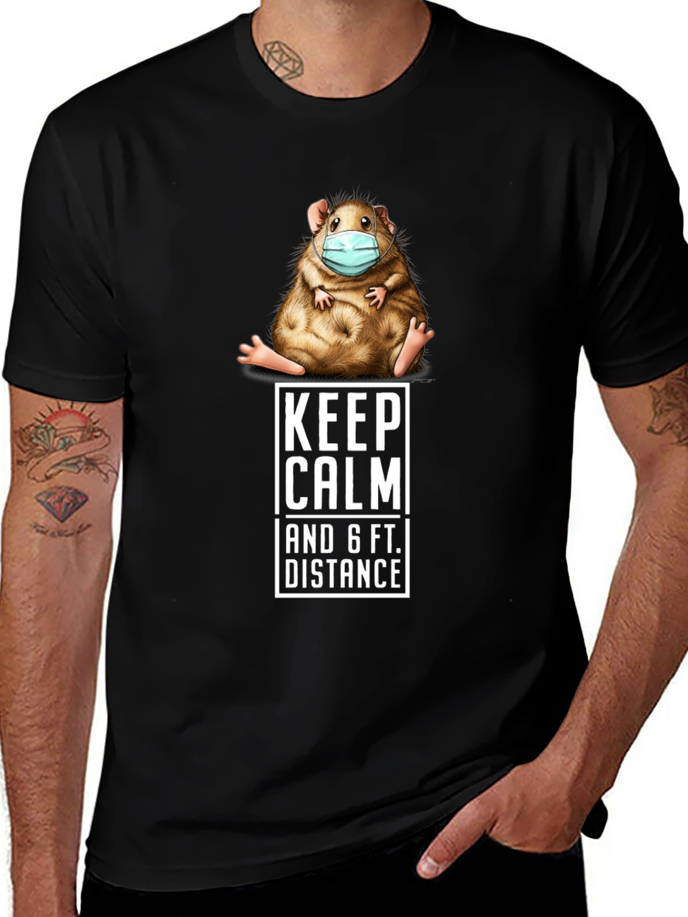 Keep Calm Guinea Pig T-Shirt Social Distance Tee
