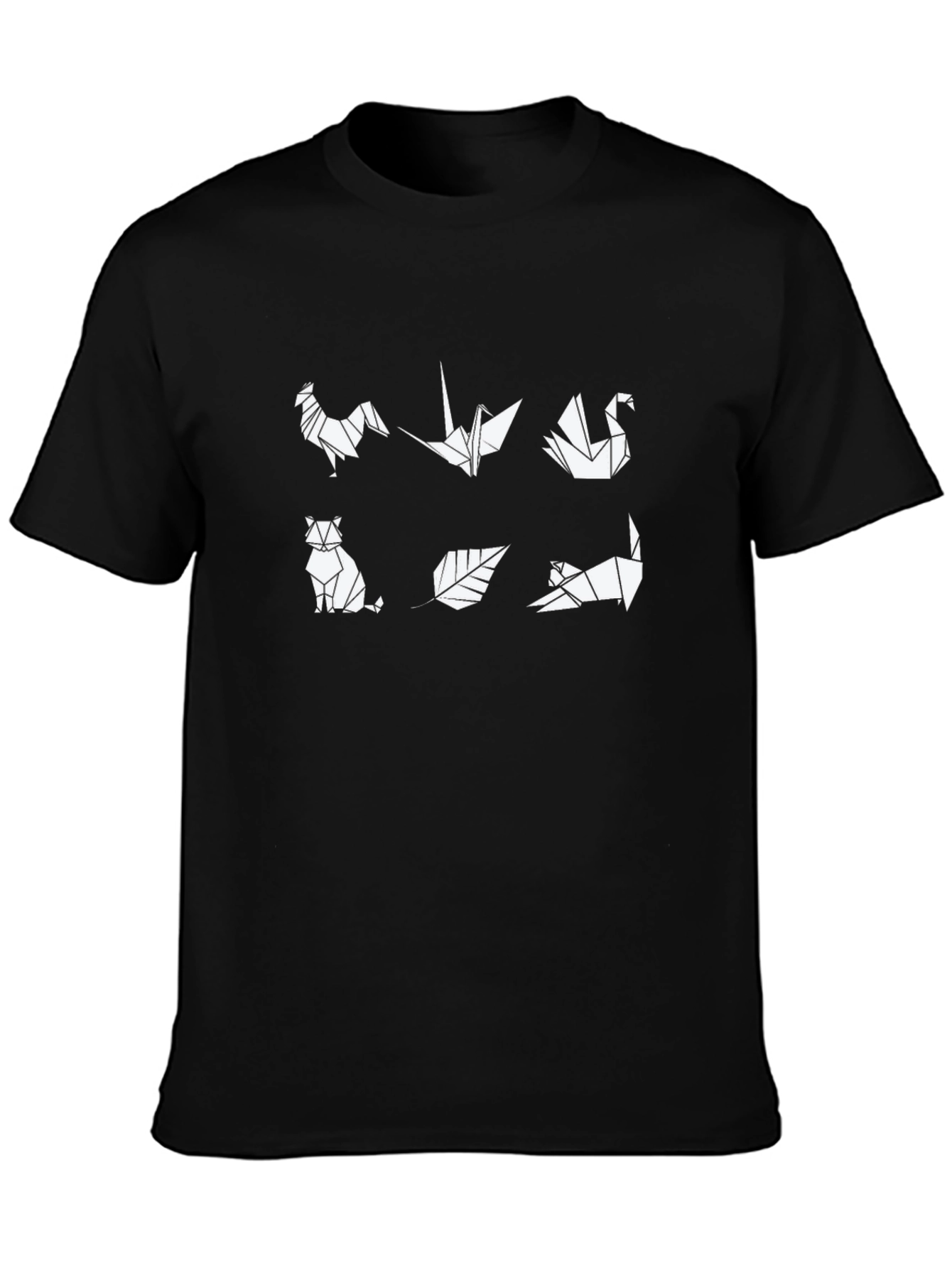 Origami Animal Print Black T-Shirt