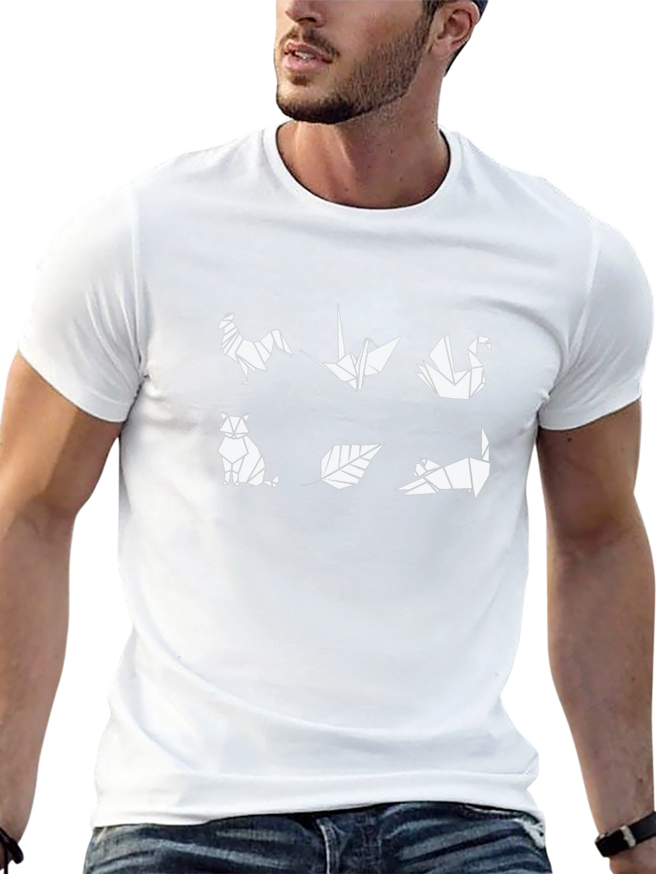 Origami Animal Print Black T-Shirt