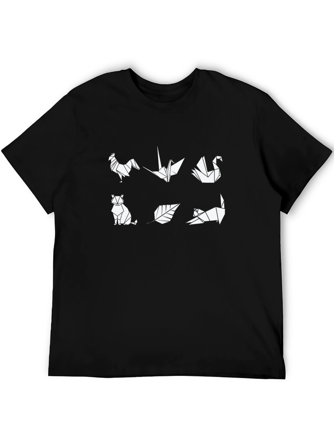Origami Animal Print Black T-Shirt