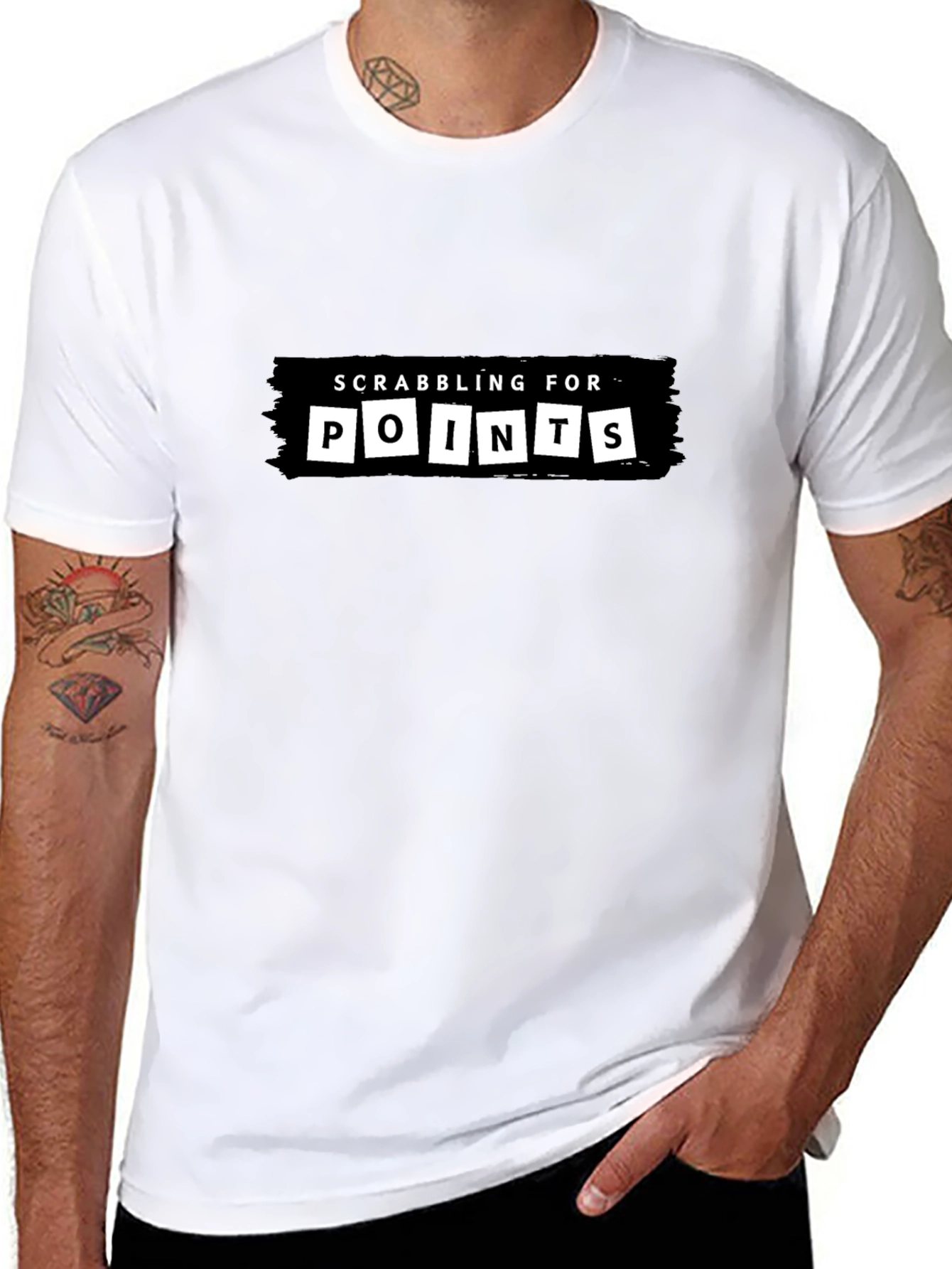 Scrabbling For Points Graphic Tee - Black