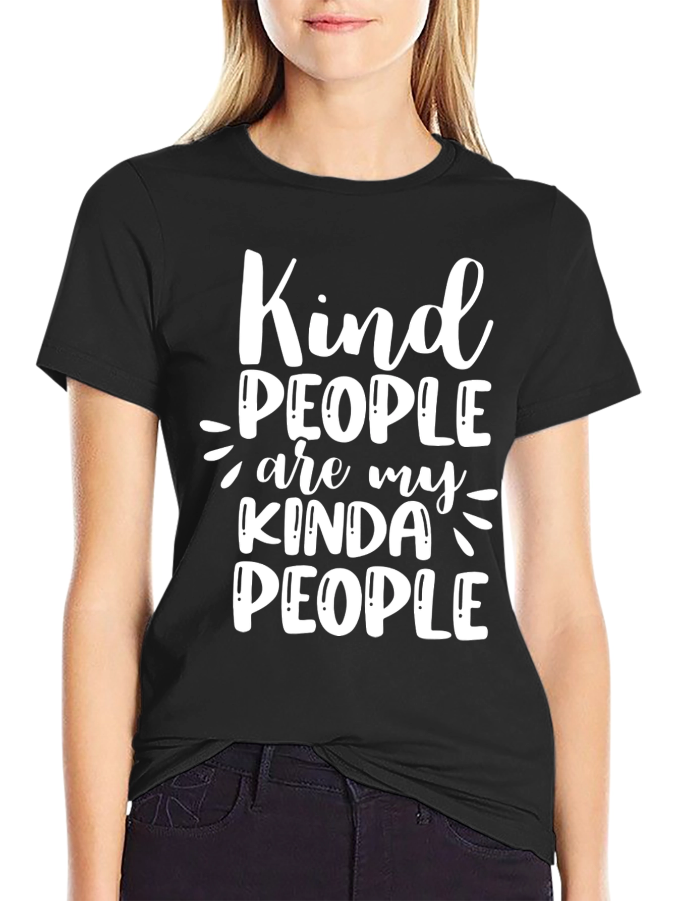 Kind People Graphic Tee - Black Cotton Shirt