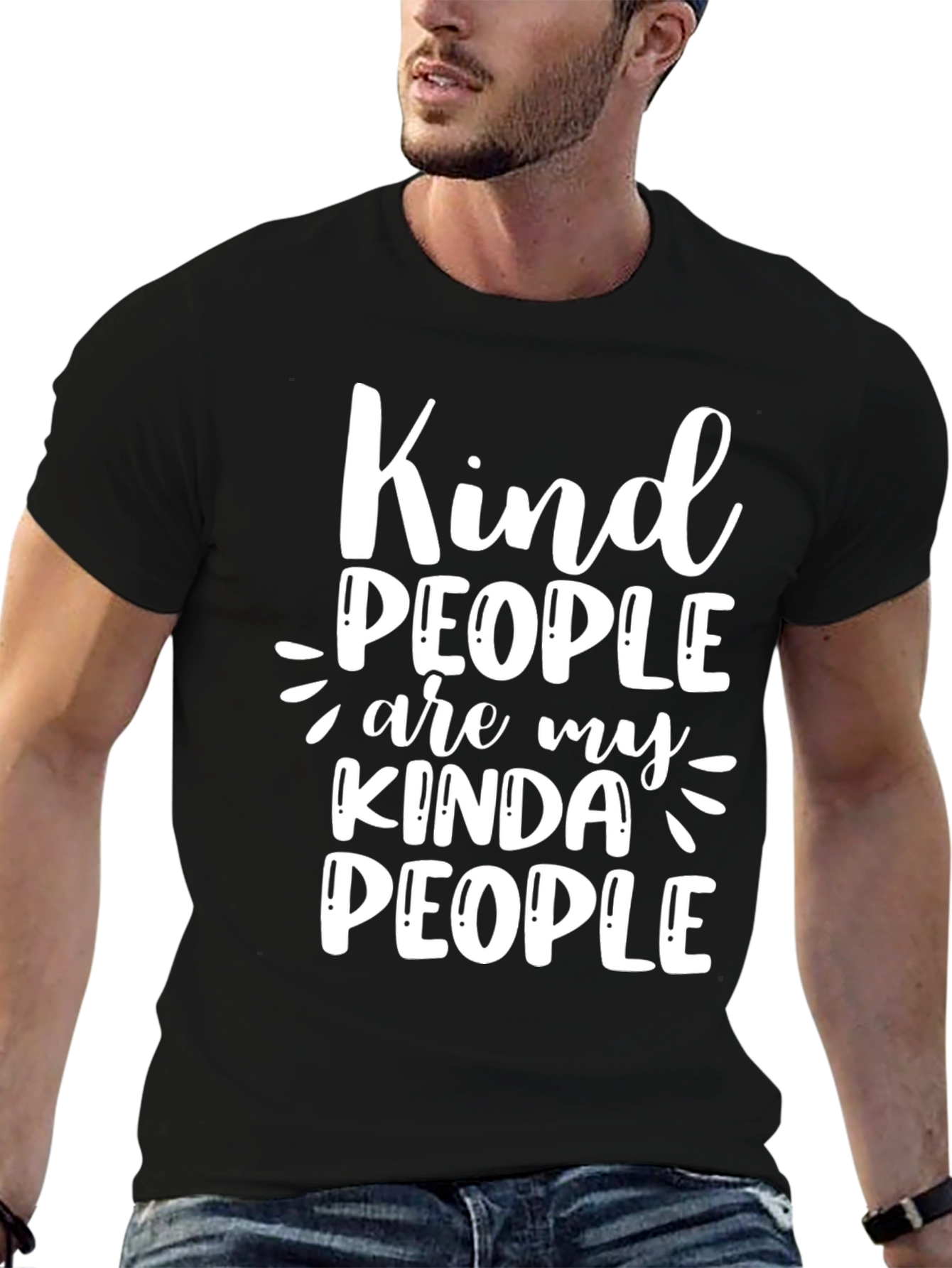 Kind People Graphic Tee - Black Cotton Shirt