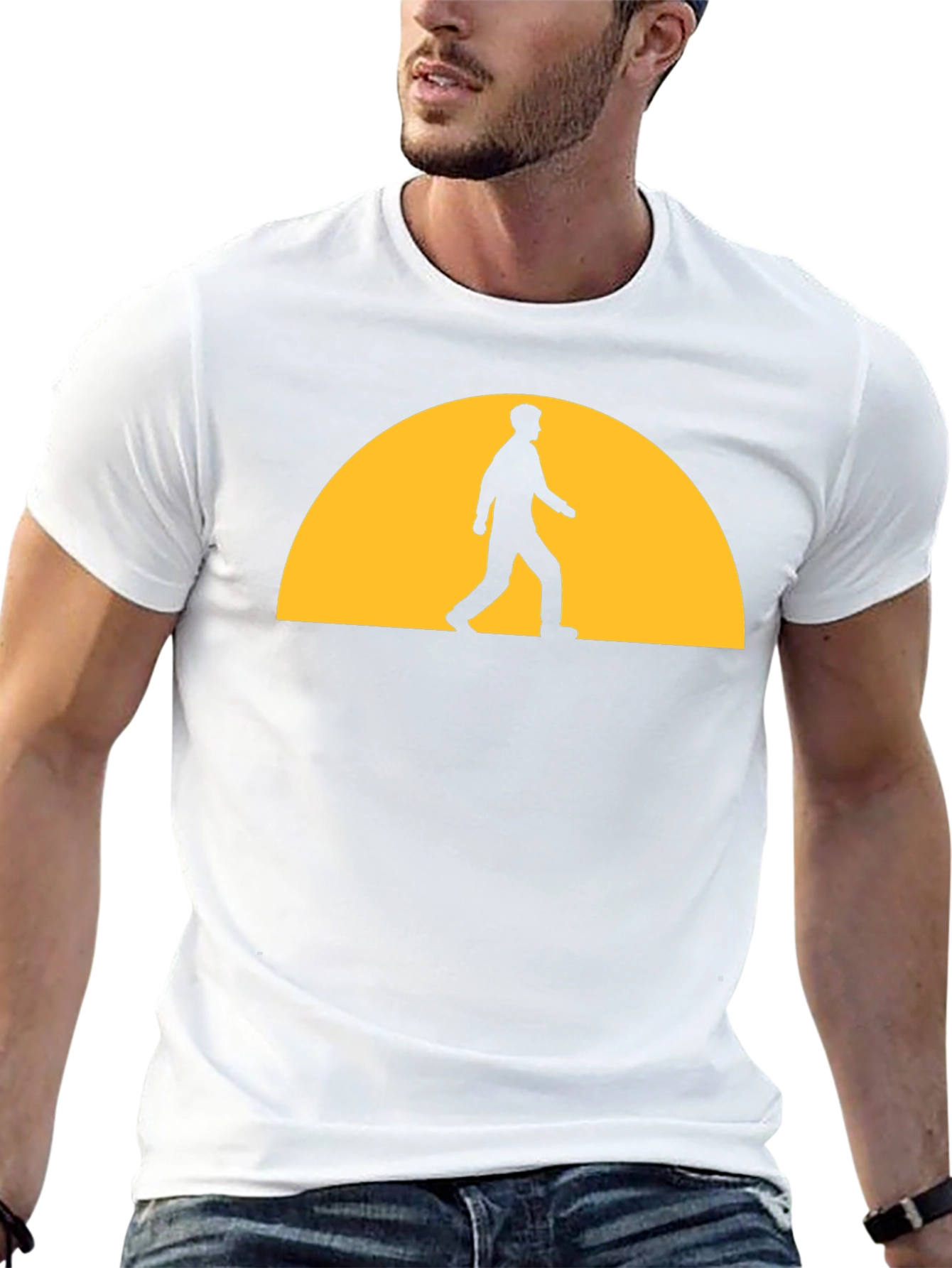 Sunset Walker Graphic Tee - Black Casual T-Shirt