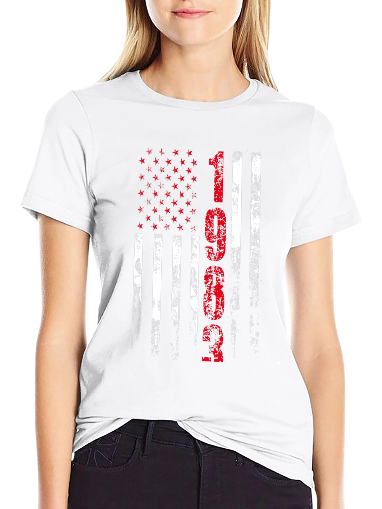 Distressed American Flag 1962 Graphic T-Shirt