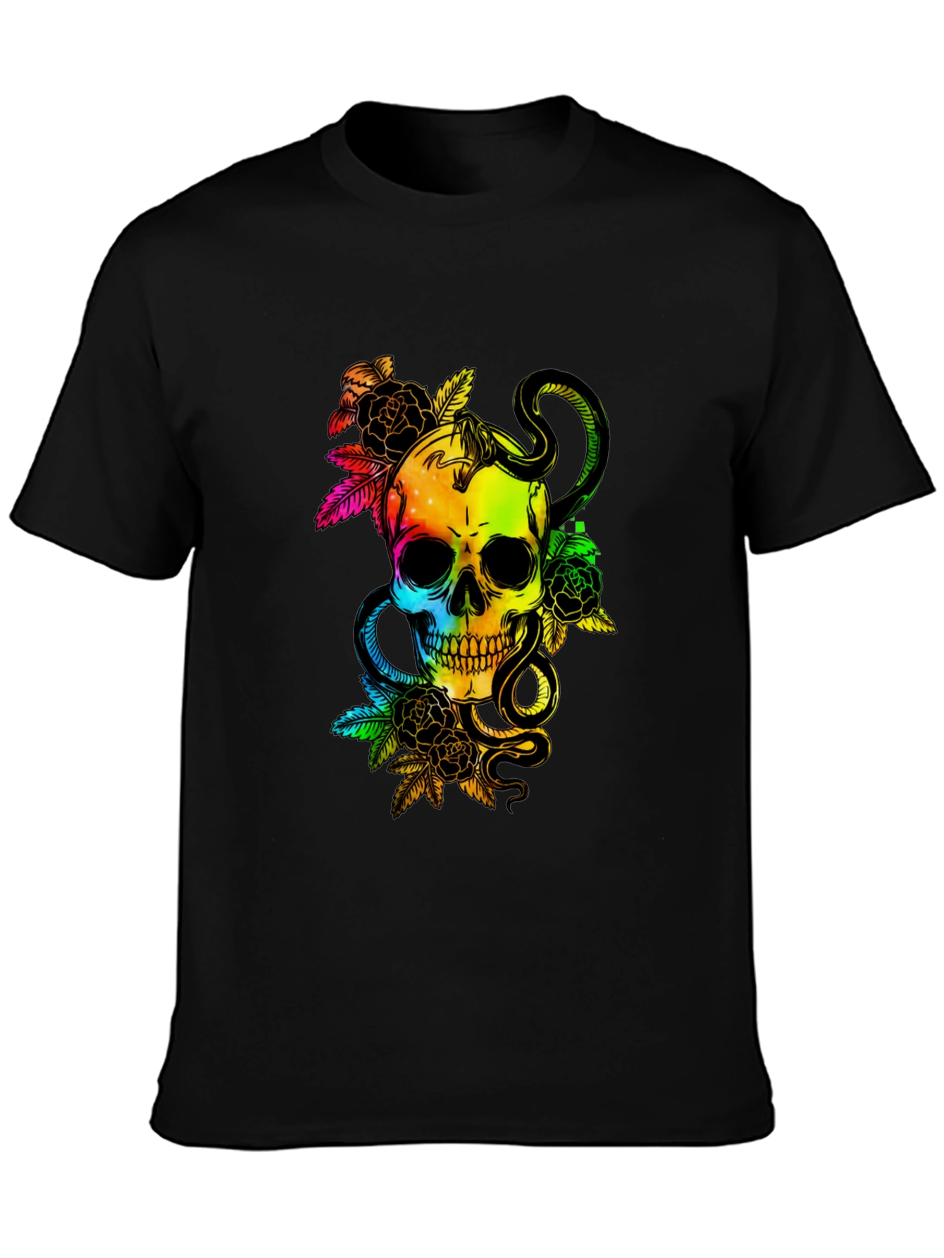 Rainbow Skull & Snake Graphic Tee