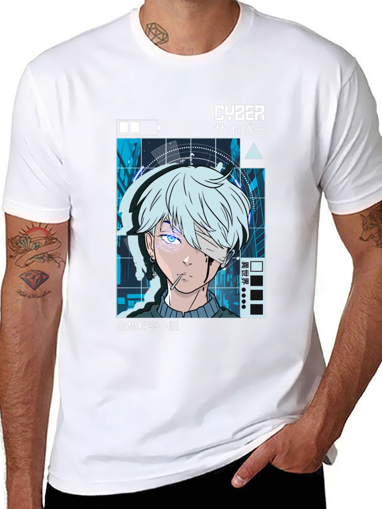 Cyberpunk Anime Graphic Tee - Edgy Style