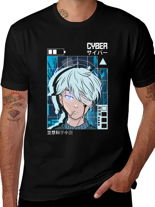 Cyberpunk Anime Graphic Tee - Edgy Style