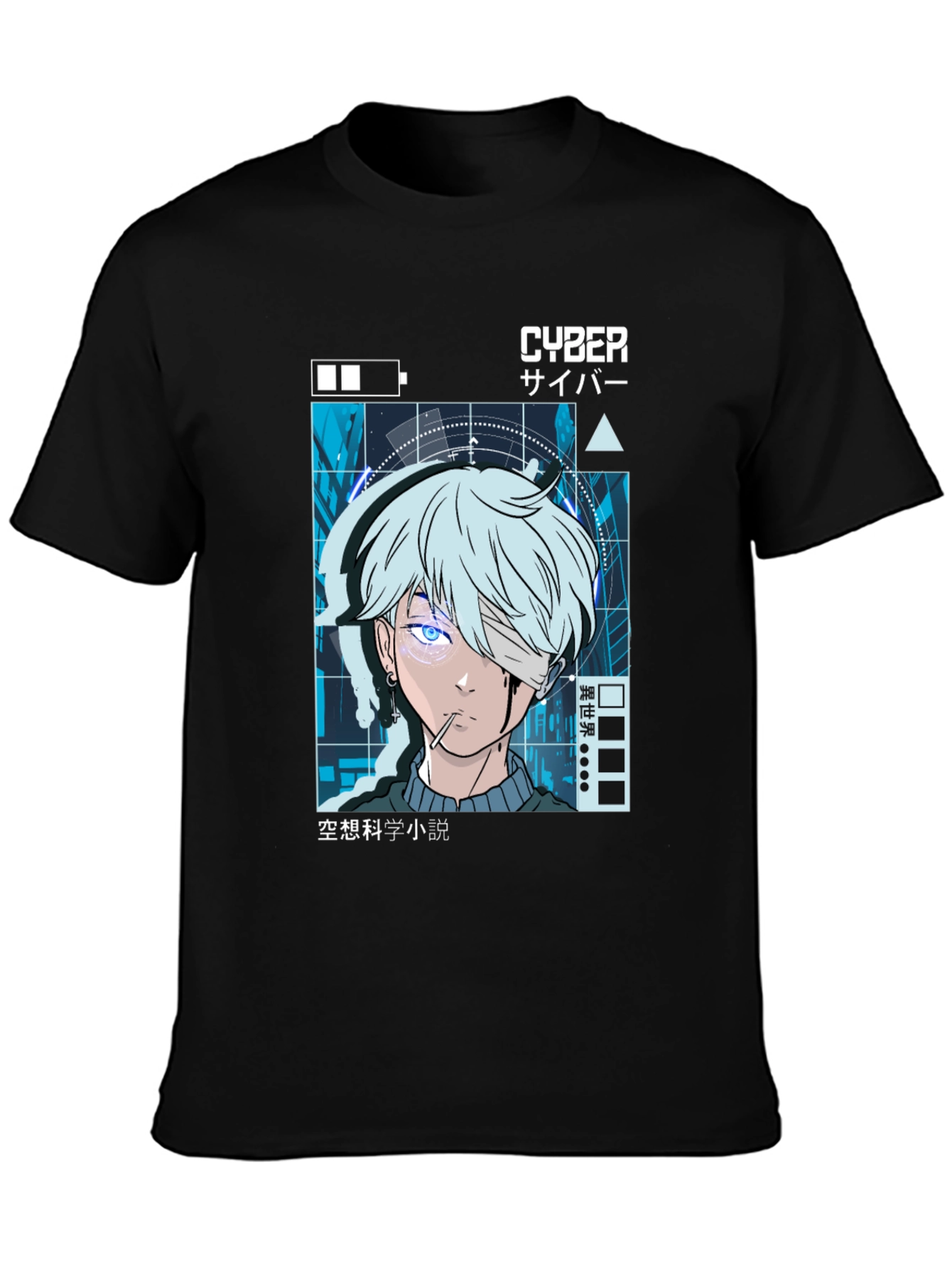 Cyberpunk Anime Graphic Tee - Edgy Style
