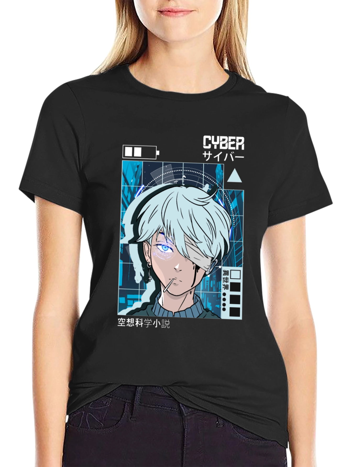 Cyberpunk Anime Graphic Tee - Edgy Style
