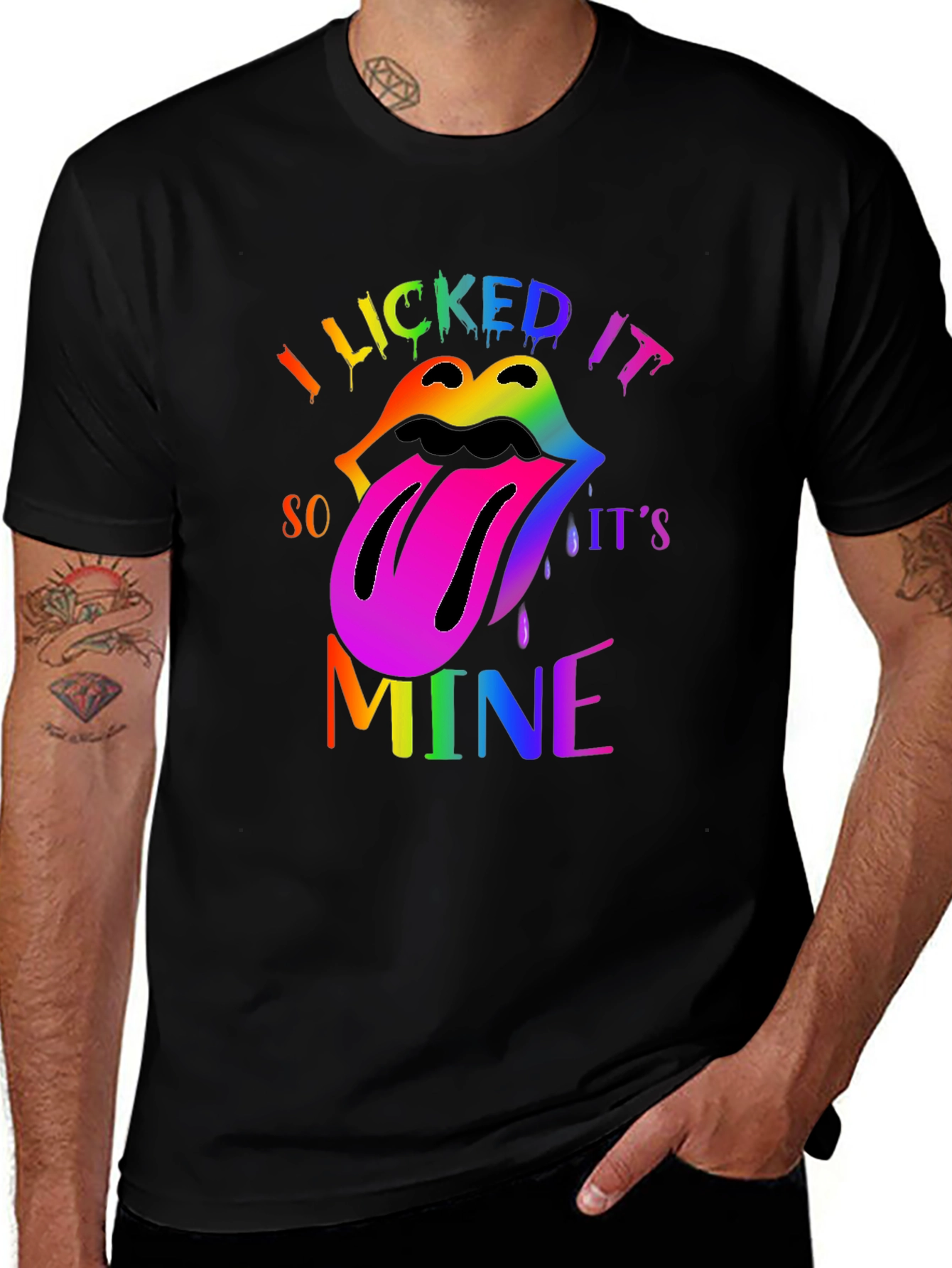 I Licked It So Its Mine Rainbow Lips T-Shirt