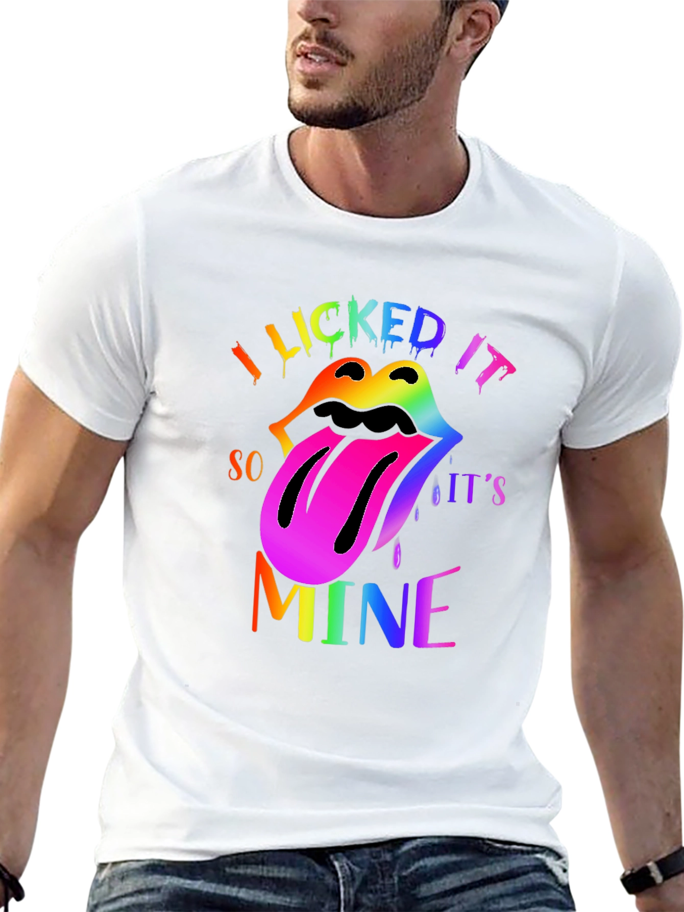 I Licked It So Its Mine Rainbow Lips T-Shirt