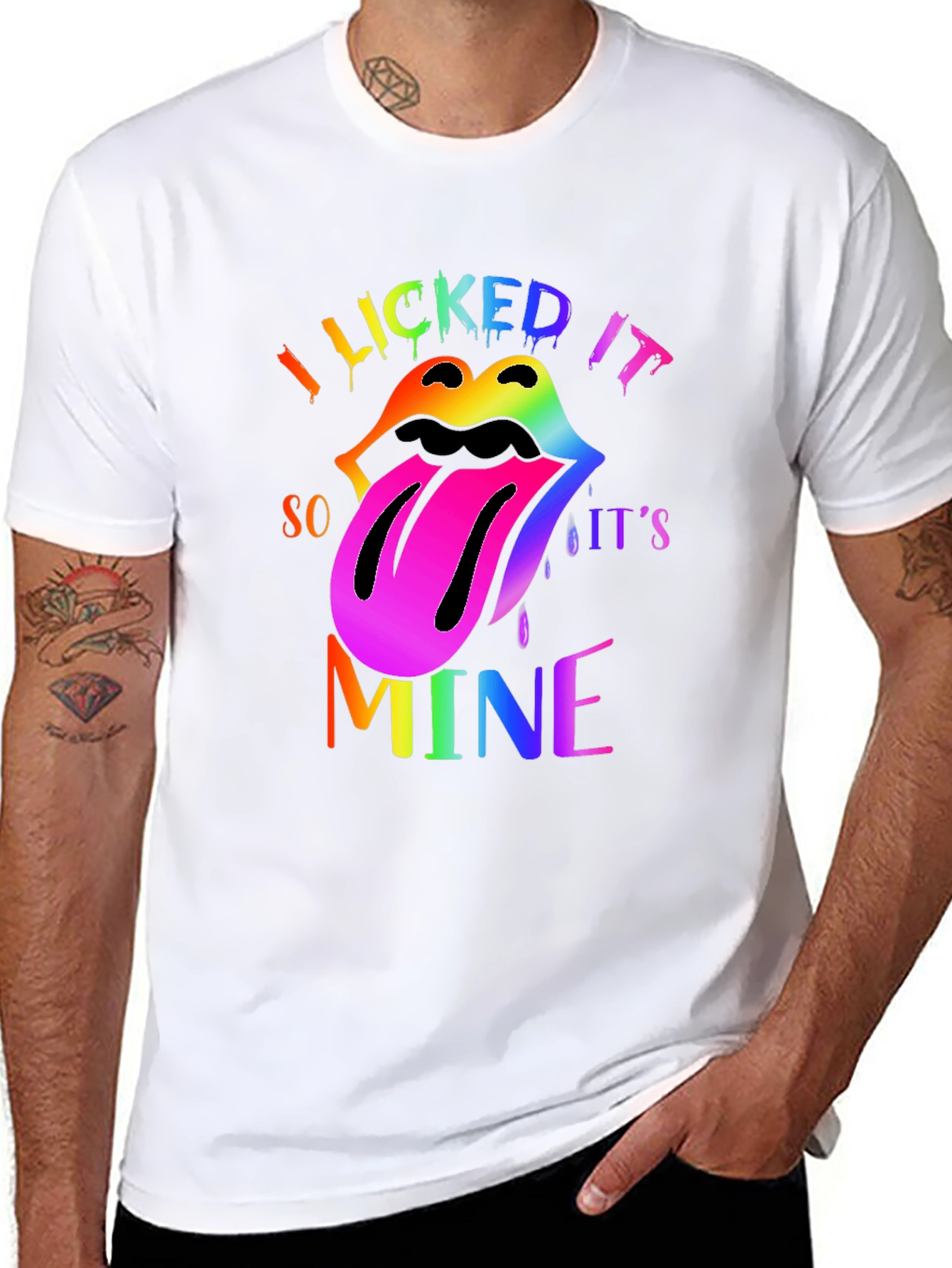 I Licked It So Its Mine Rainbow Lips T-Shirt