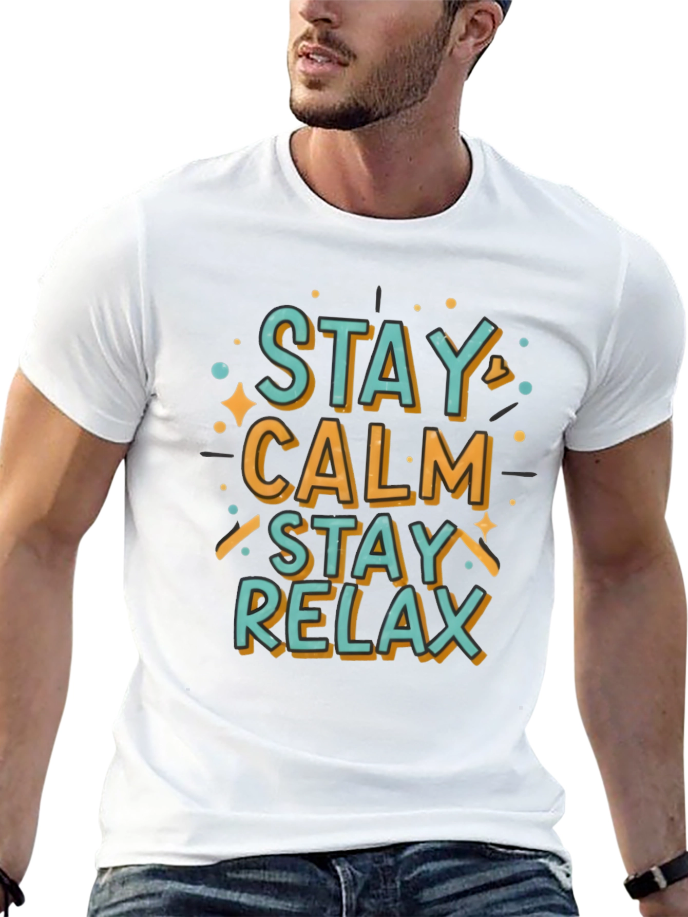 Stay Calm Relax Graphic Tee - Casual Comfort