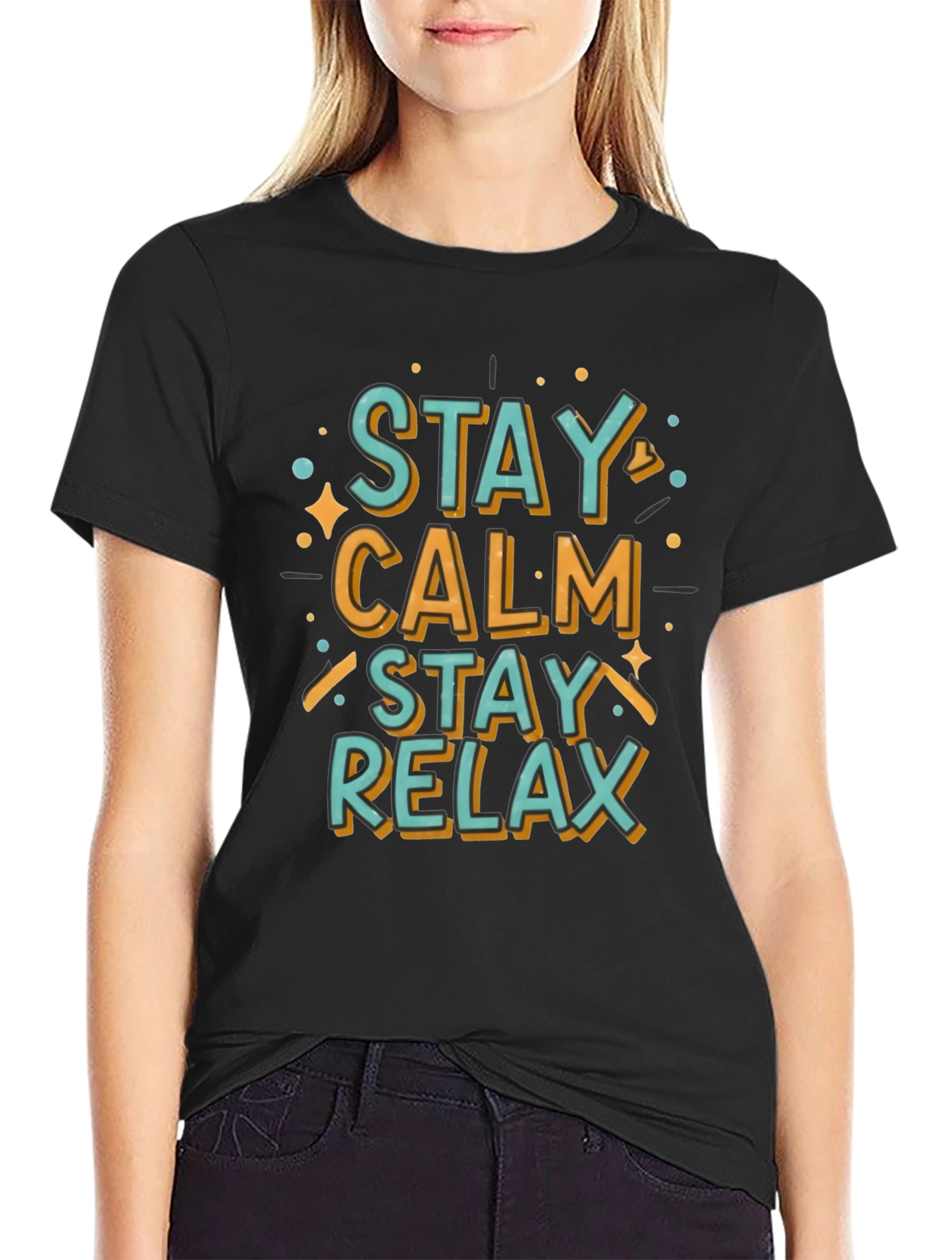 Stay Calm Relax Graphic Tee - Casual Comfort