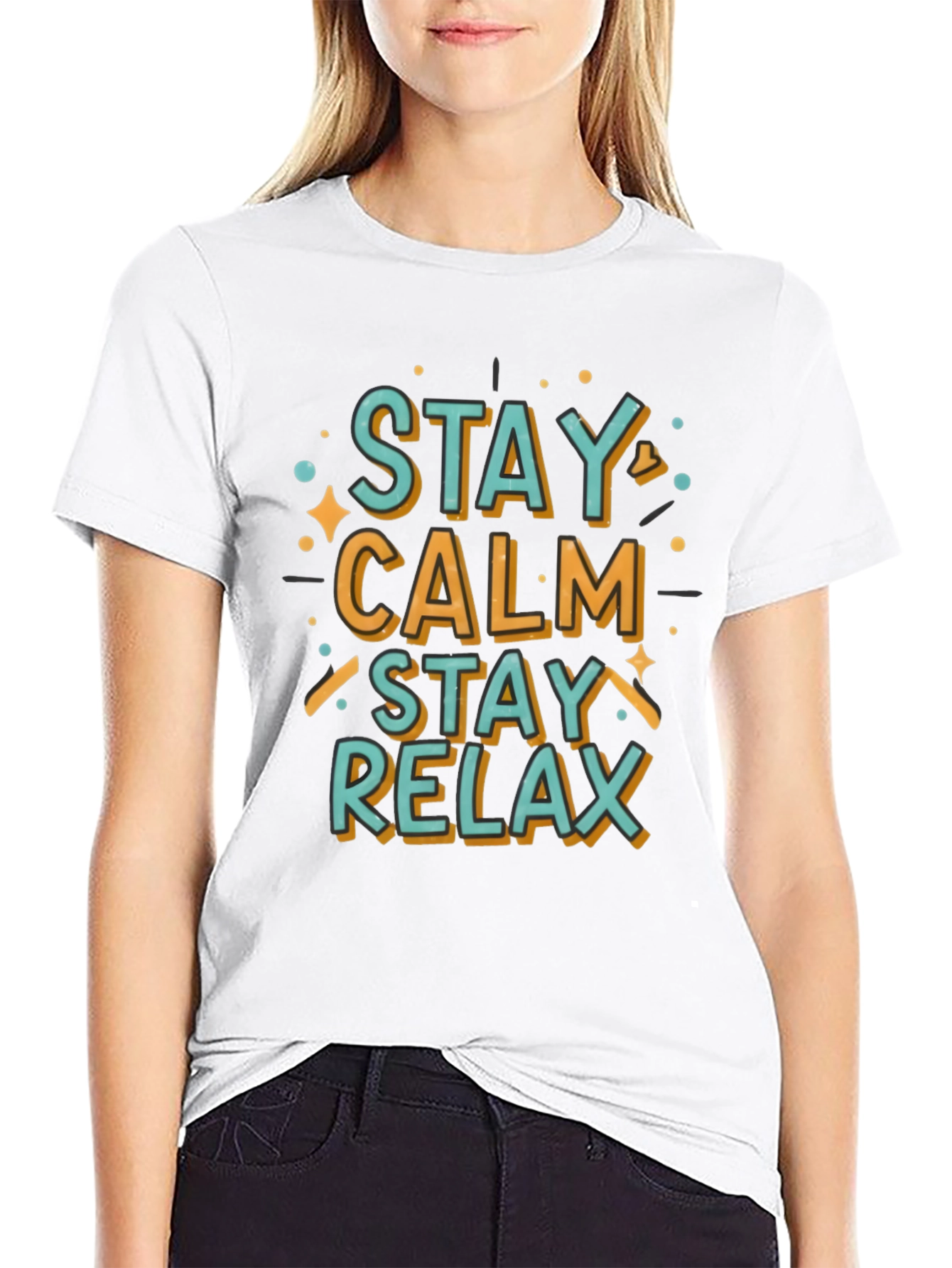 Stay Calm Relax Graphic Tee - Casual Comfort
