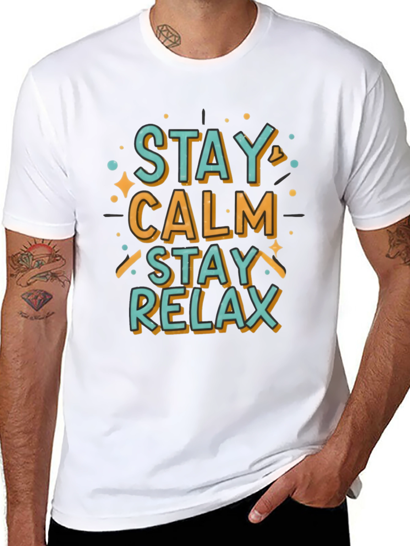 Stay Calm Relax Graphic Tee - Casual Comfort