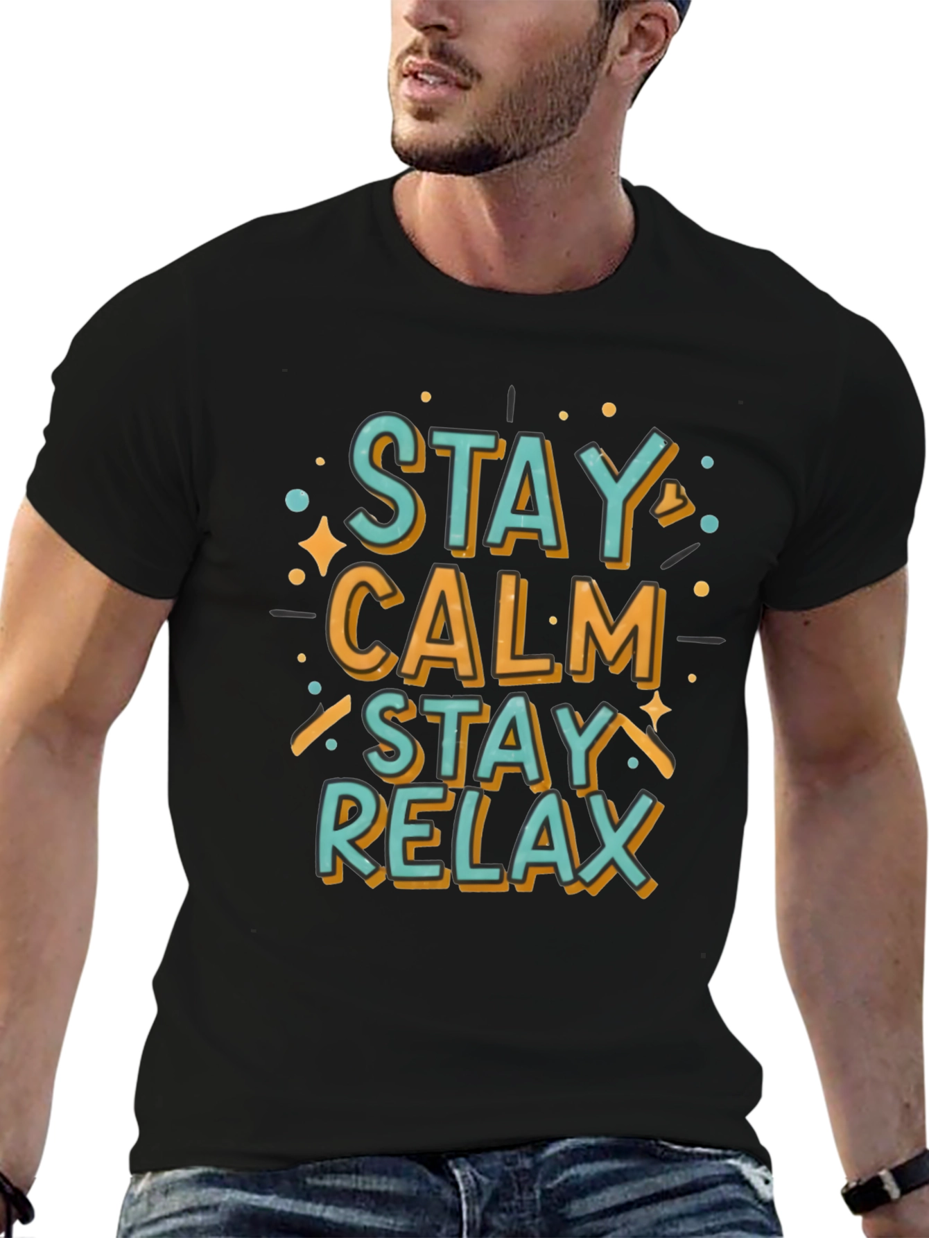 Stay Calm Relax Graphic Tee - Casual Comfort