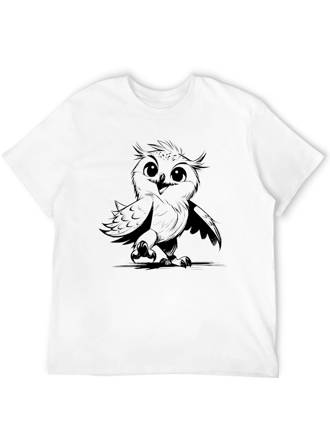 Cute Owl Graphic Black T-Shirt