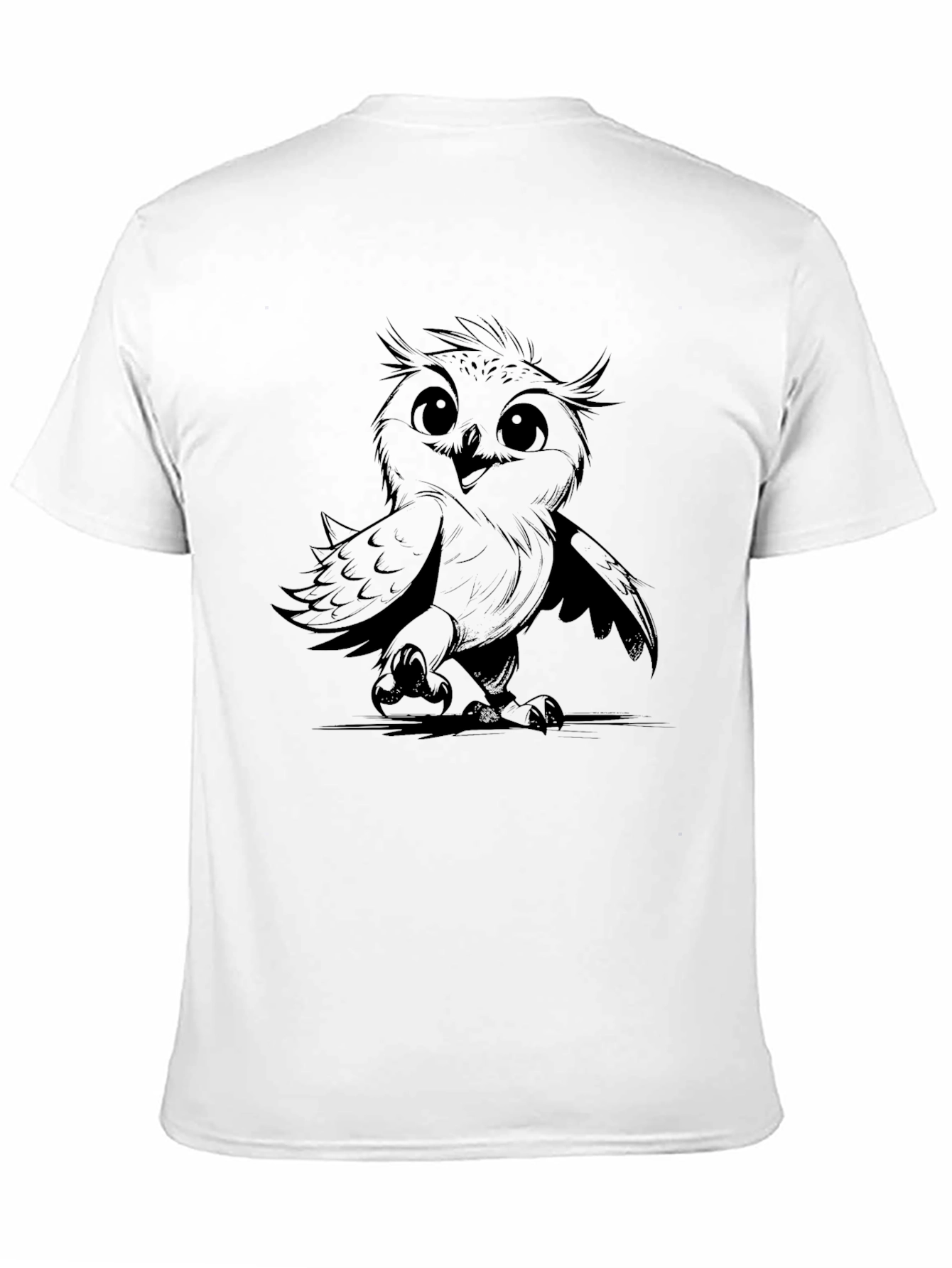 Cute Owl Graphic Black T-Shirt