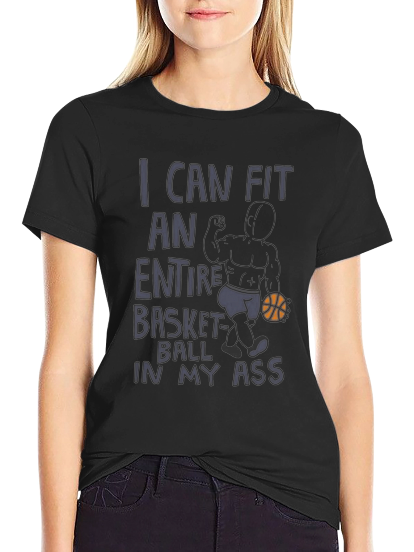 Funny Graphic Tee: I Can Fit A Basketball