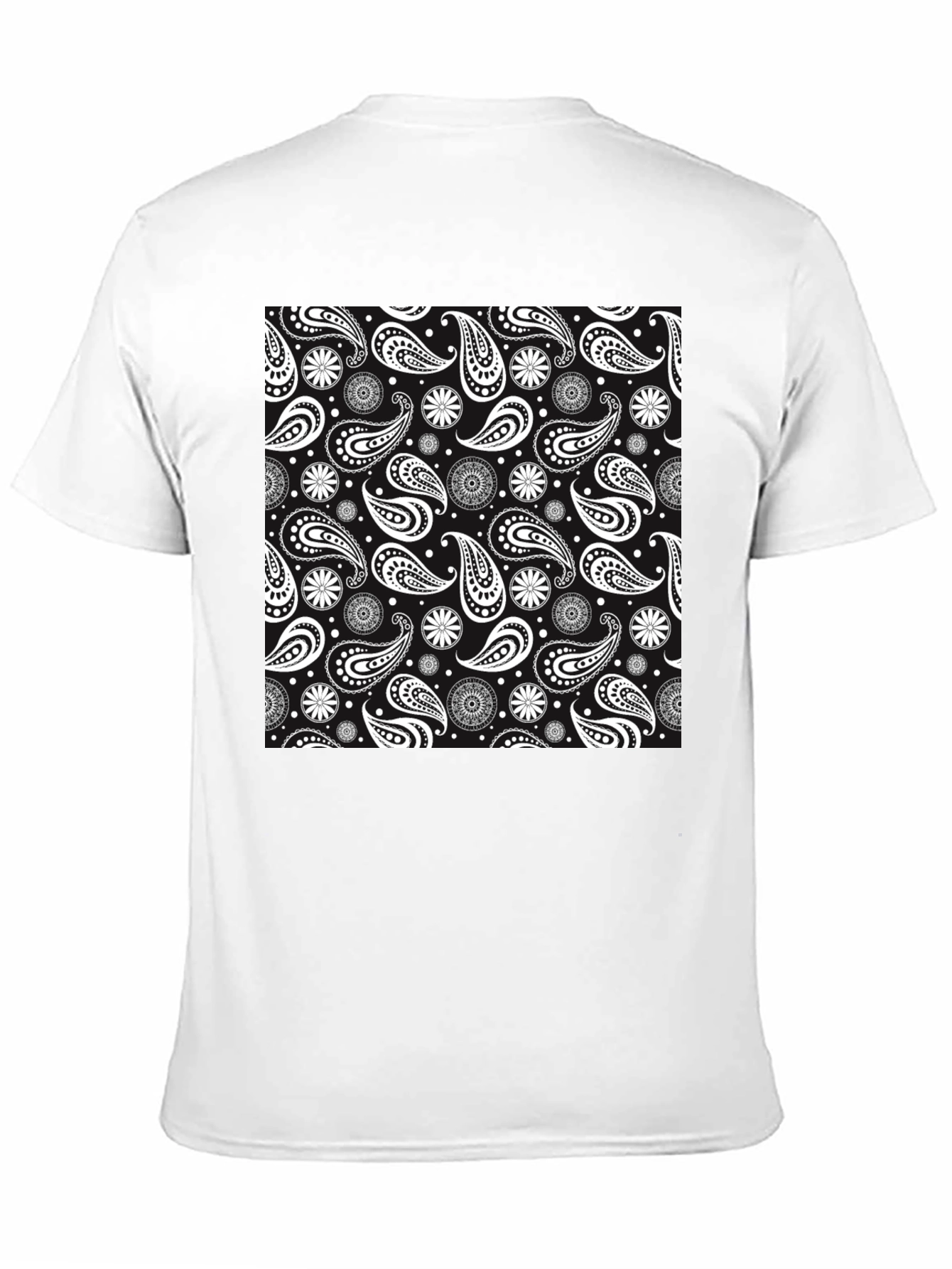 Black Paisley Pattern Graphic Tee - Stylish Casual Wear
