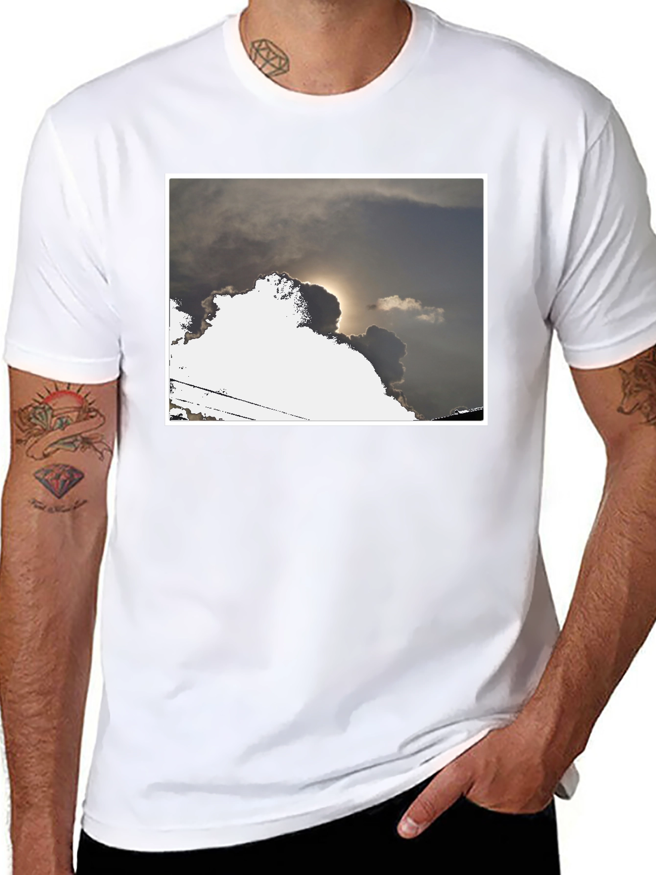 Cloudscape Graphic Tee - Modern Black T-Shirt