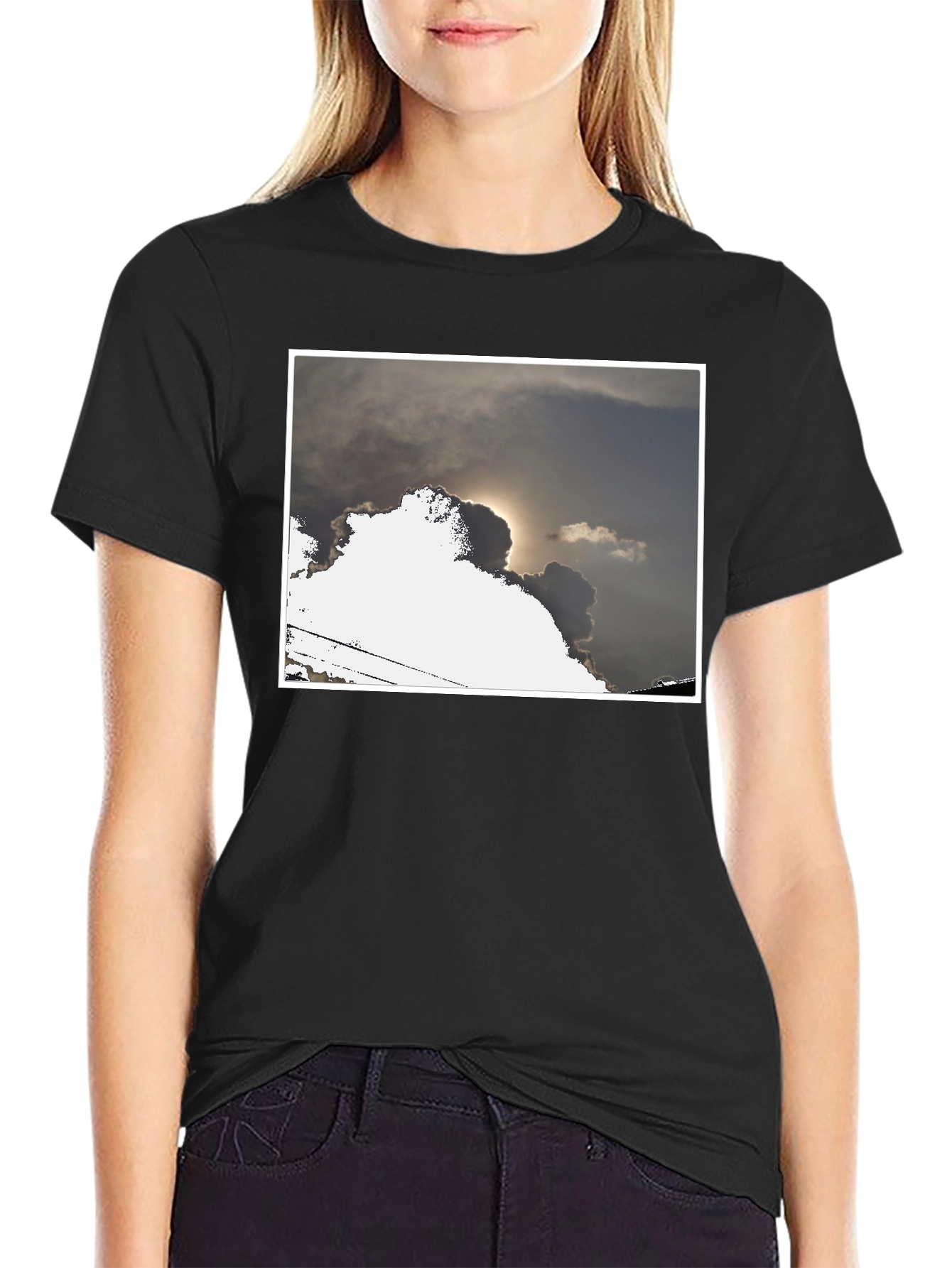 Cloudscape Graphic Tee - Modern Black T-Shirt
