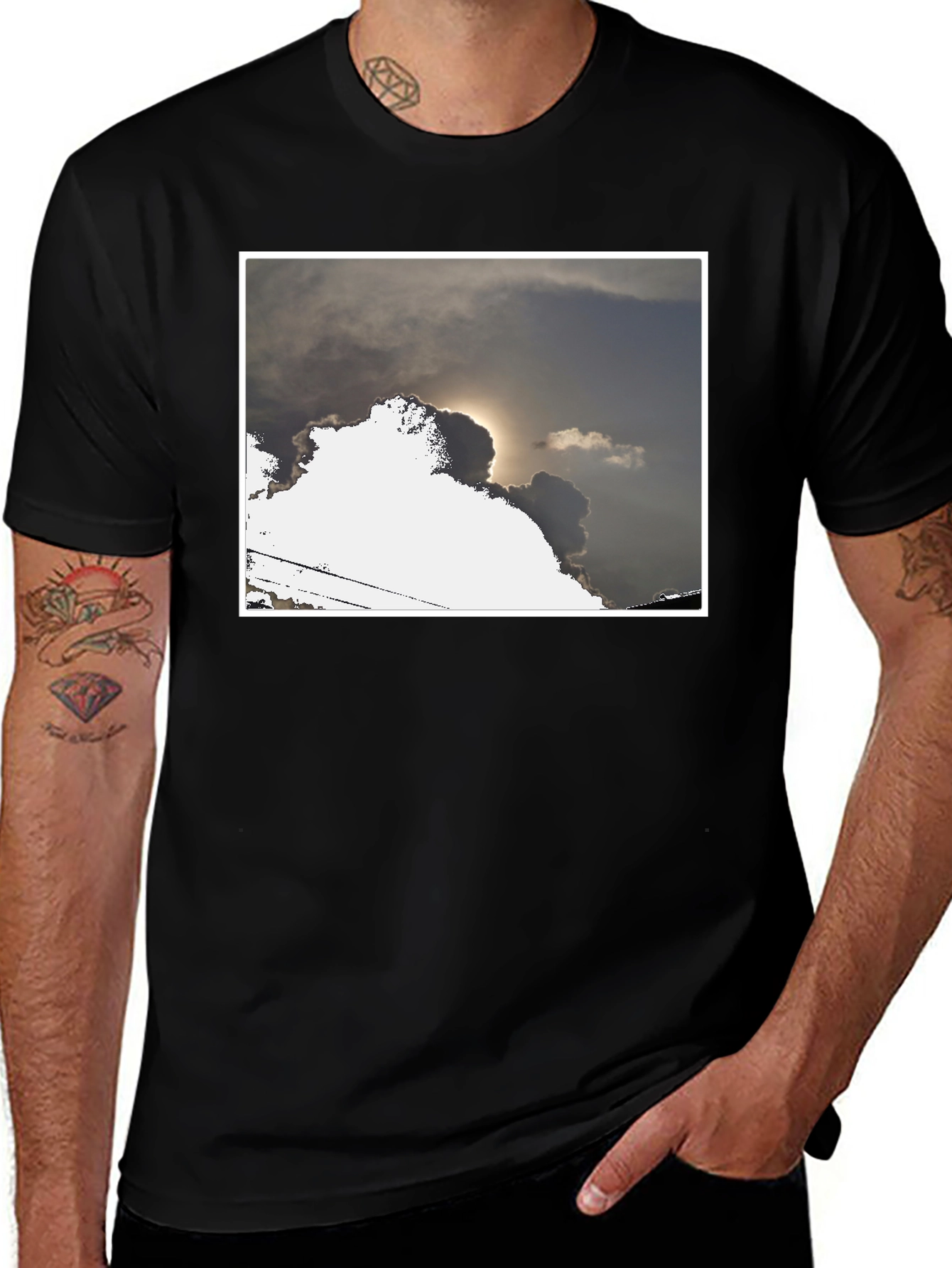 Cloudscape Graphic Tee - Modern Black T-Shirt