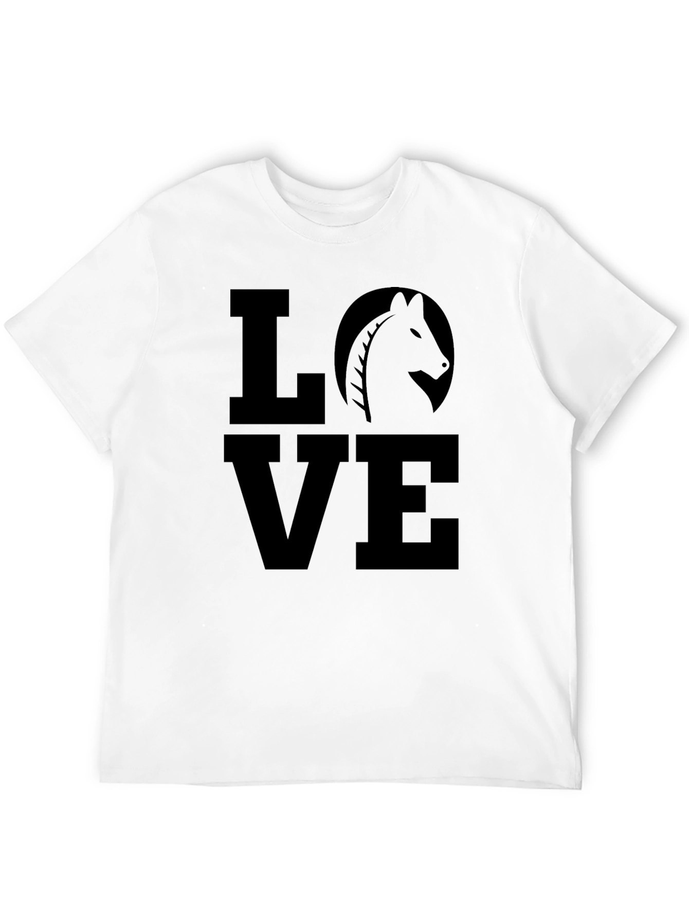 Horse Lovers Graphic T-Shirt - Black Cotton Tee