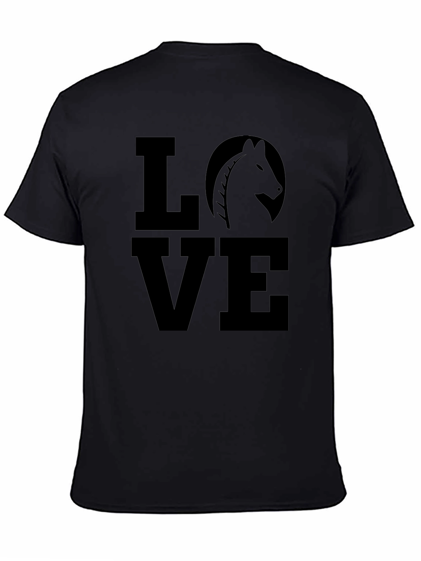 Horse Lovers Graphic T-Shirt - Black Cotton Tee
