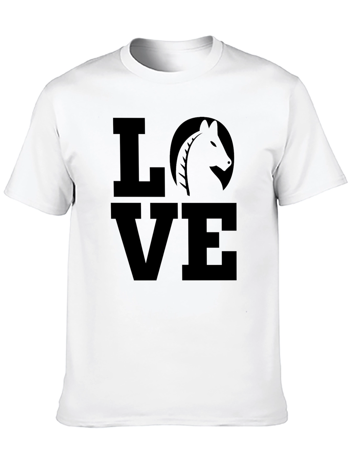 Horse Lovers Graphic T-Shirt - Black Cotton Tee