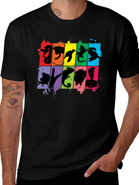 Reptile Silhouette T-Shirt - Colorful Reptile Lover Tee
