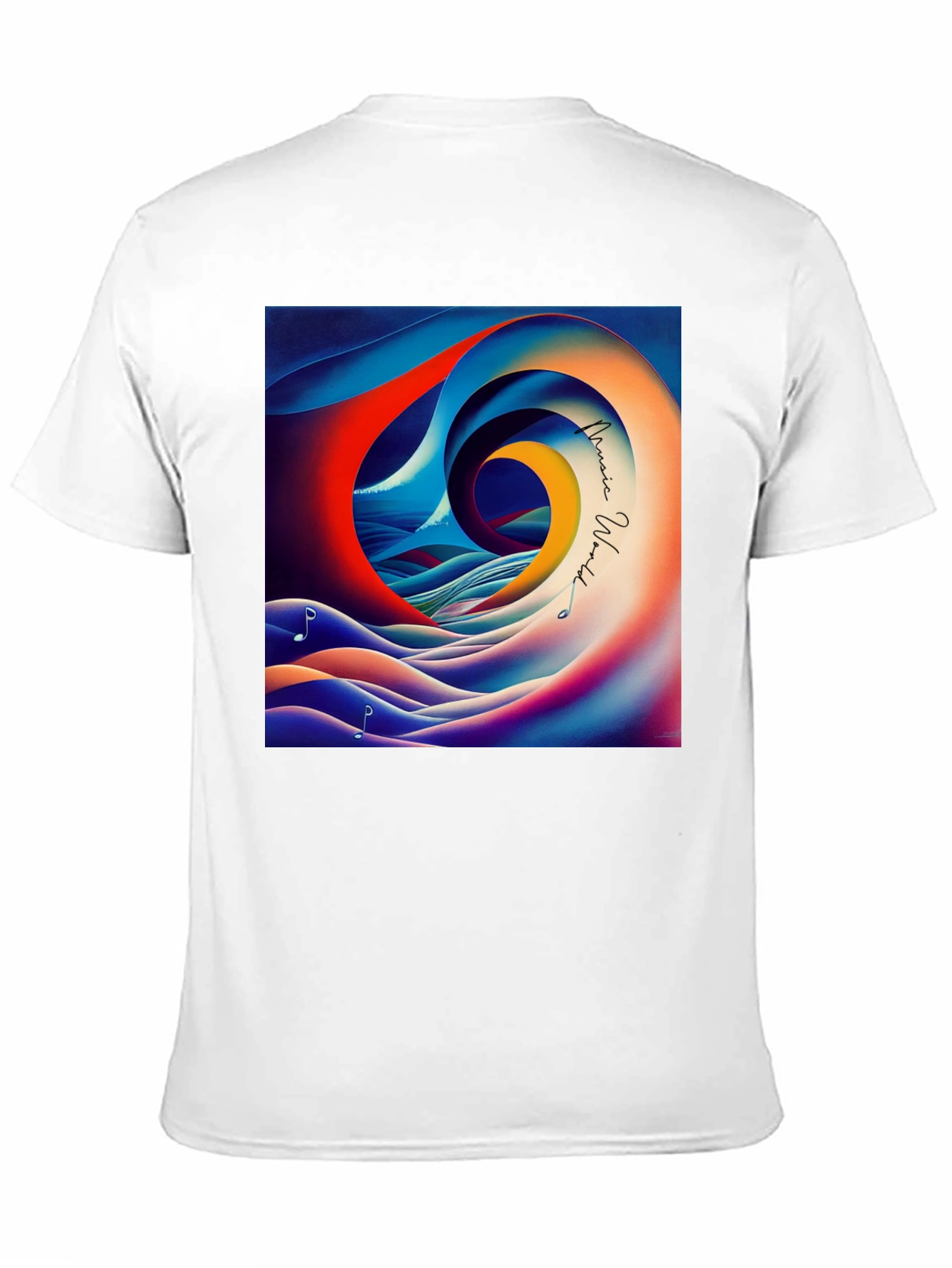 Music World T-Shirt - Artistic Wave Design