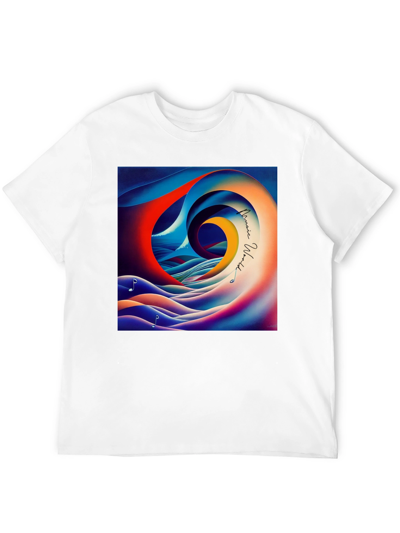 Music World T-Shirt - Artistic Wave Design