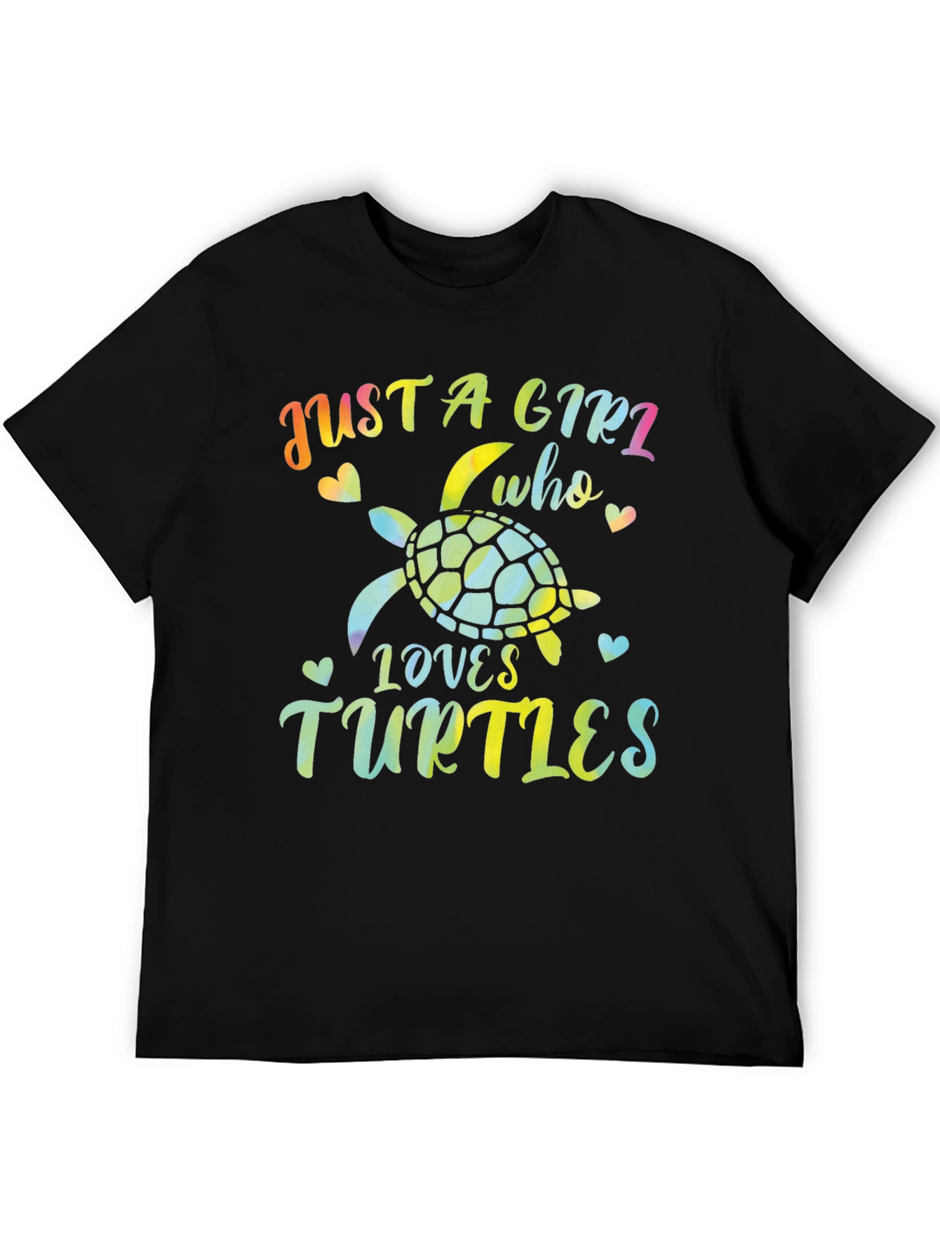 Just A Girl Who Loves Turtles Black T-Shirt
